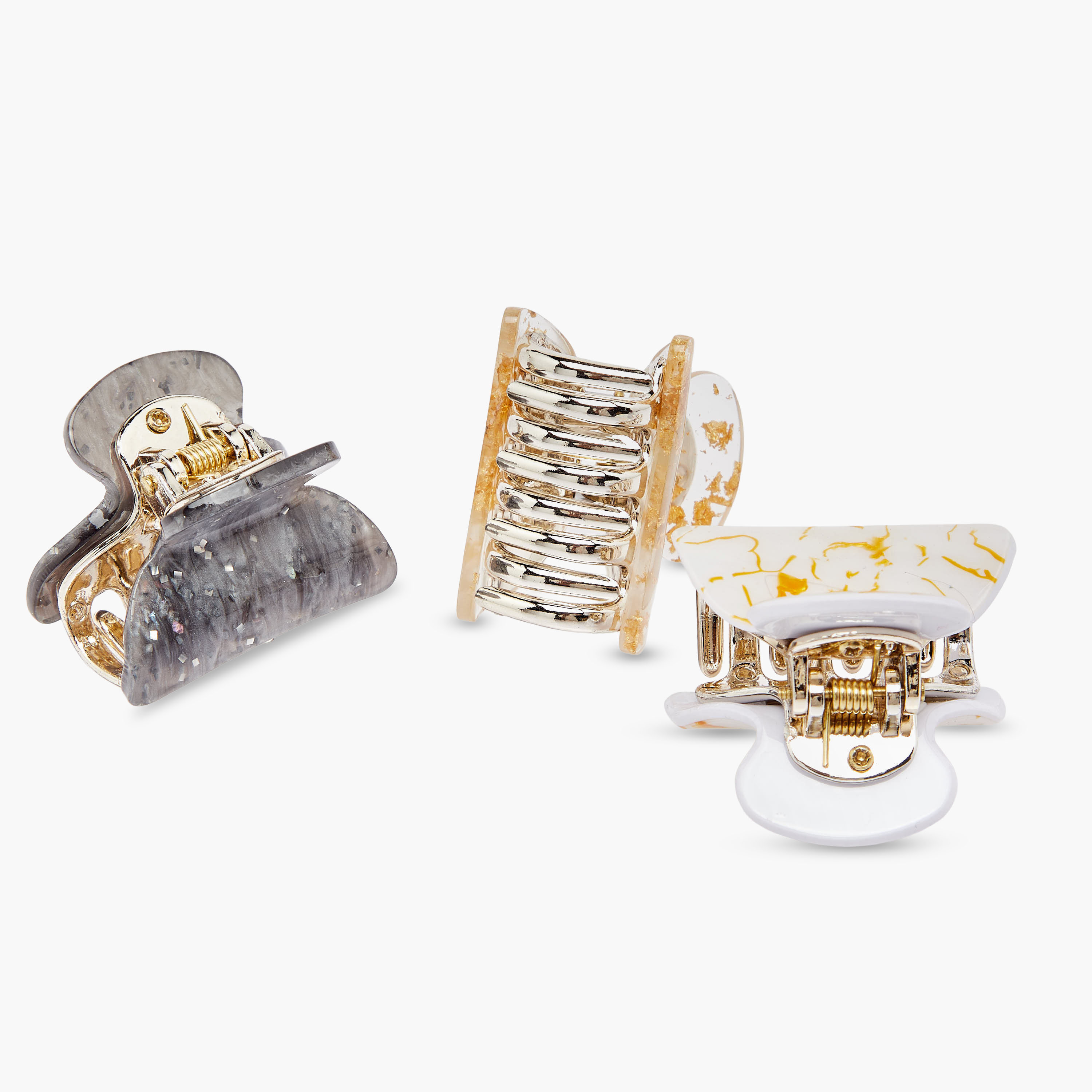 Pack of 3 Curved Hair Clamp with Printed Design-women-hairaccessories-clamps-image-6