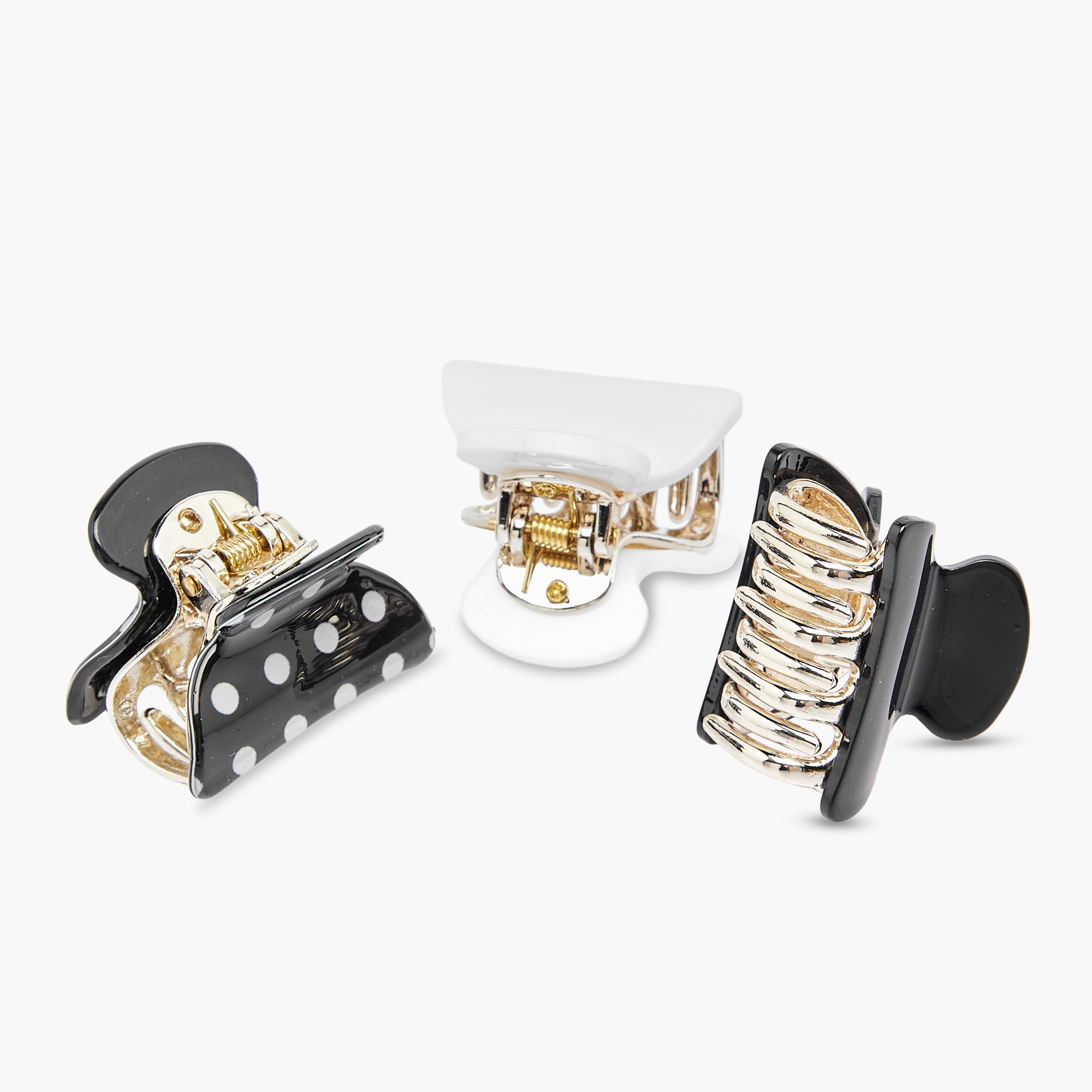 Pack of 3 Curved Hair Clamp with Metallic Claw-women-hairaccessories-clamps-image-6