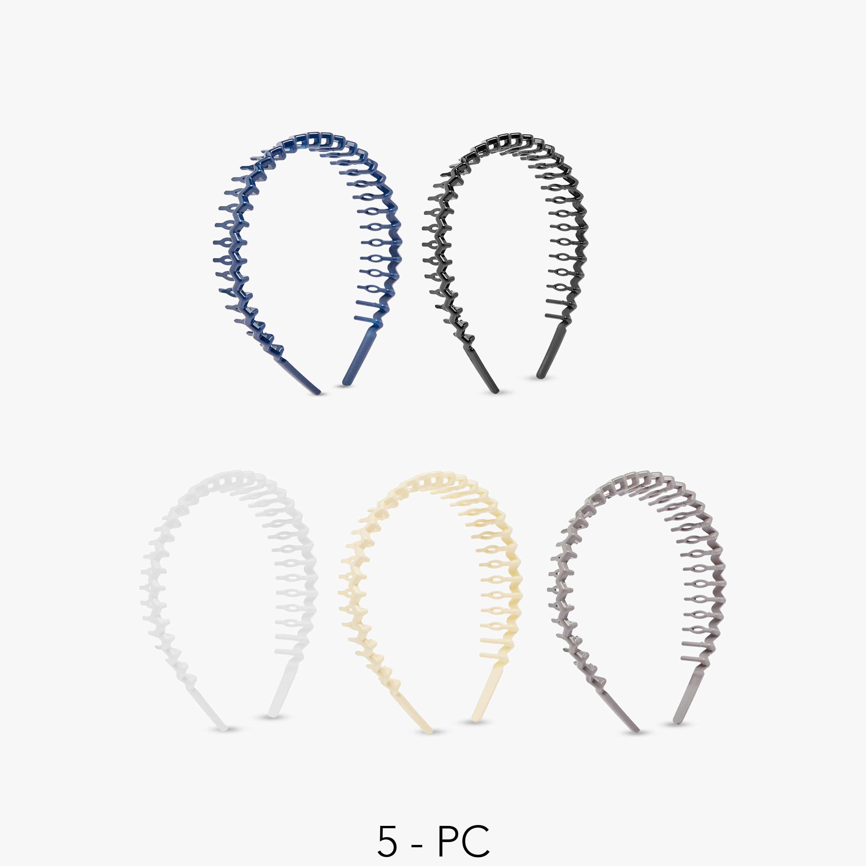 طقم شريطة شعر متعرّجة - عبوة من 5 قطع-women-hairaccessories-bands-image-1