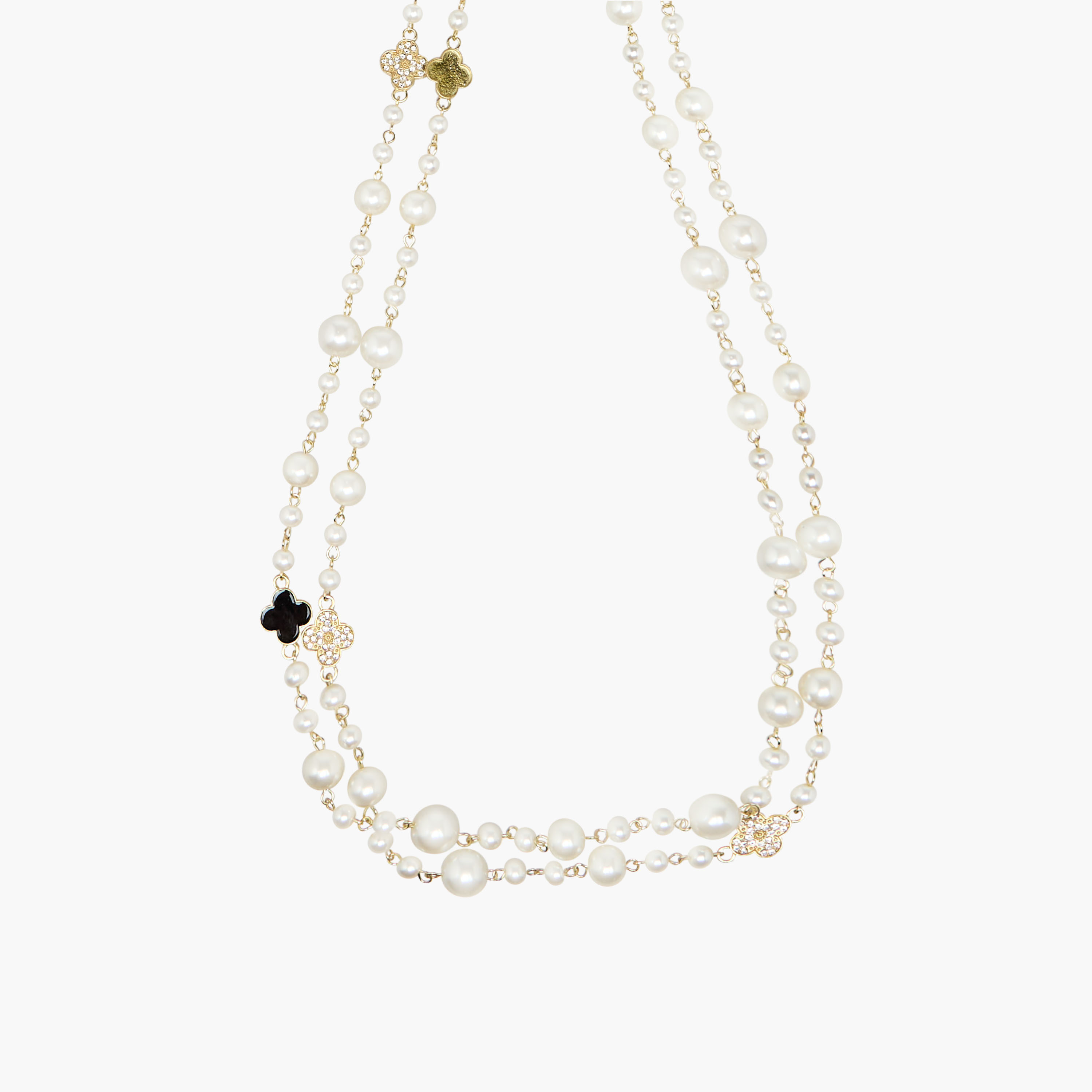 Gold Tone Necklace with Pearl Embellishment-women-watchesandjewellery-jewellery-necklacesandpendants-image-2