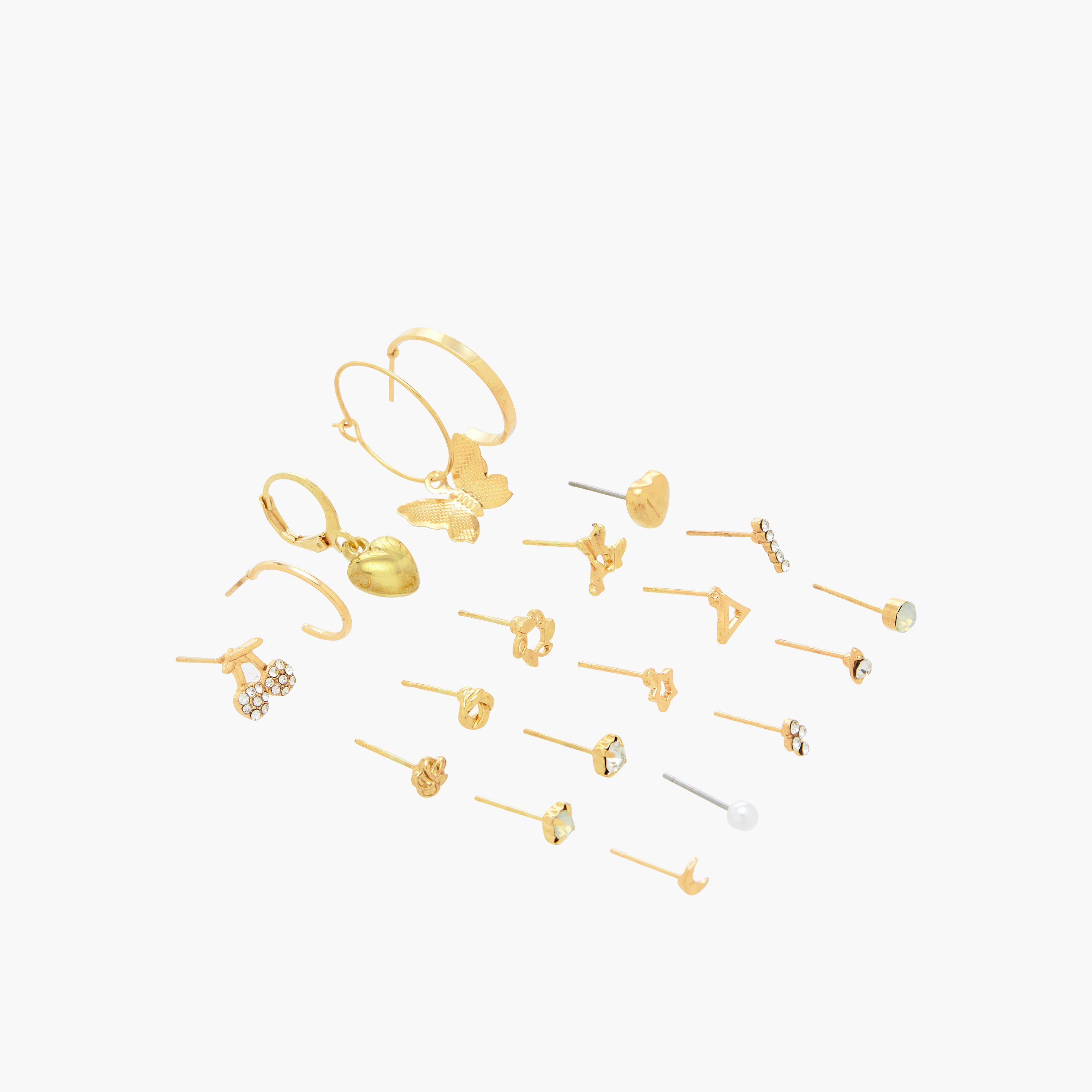 Pack of 20 Gold Tone Embellished Earrings-women-watchesandjewellery-jewellery-earrings-image-2