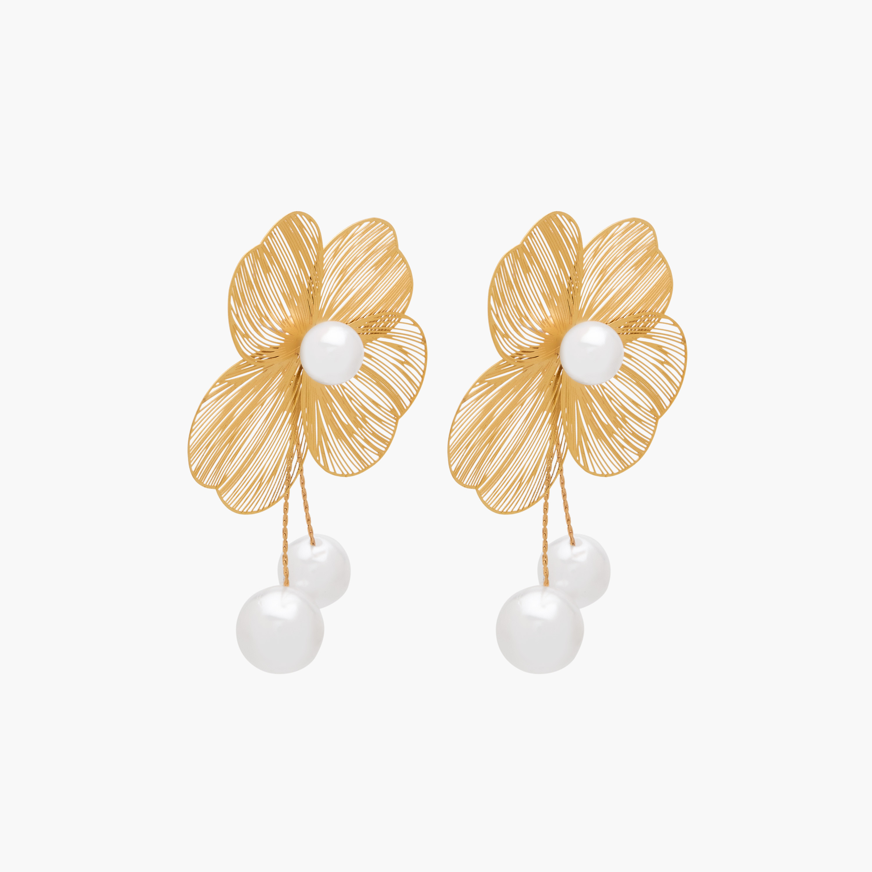 حلق ميتاليك بتصميم أزهار ومكبس إغلاق-women-watchesandjewellery-jewellery-earrings-image-2
