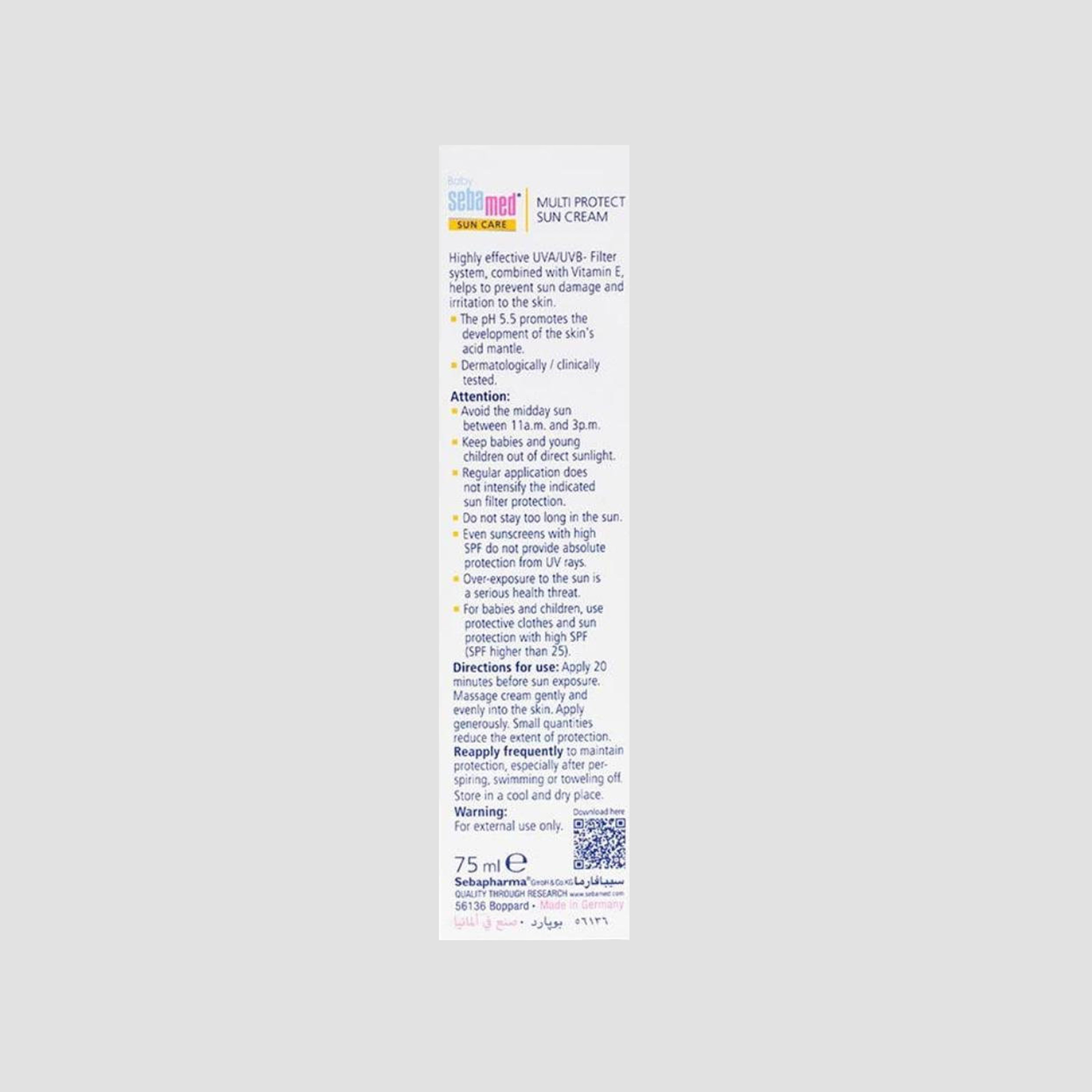 Sebamed Multi Protect Baby Sun Cream SPF 50 - 75 ml-baby-bathandcare-hairbodyskincare-lotionsandcreams-image-3