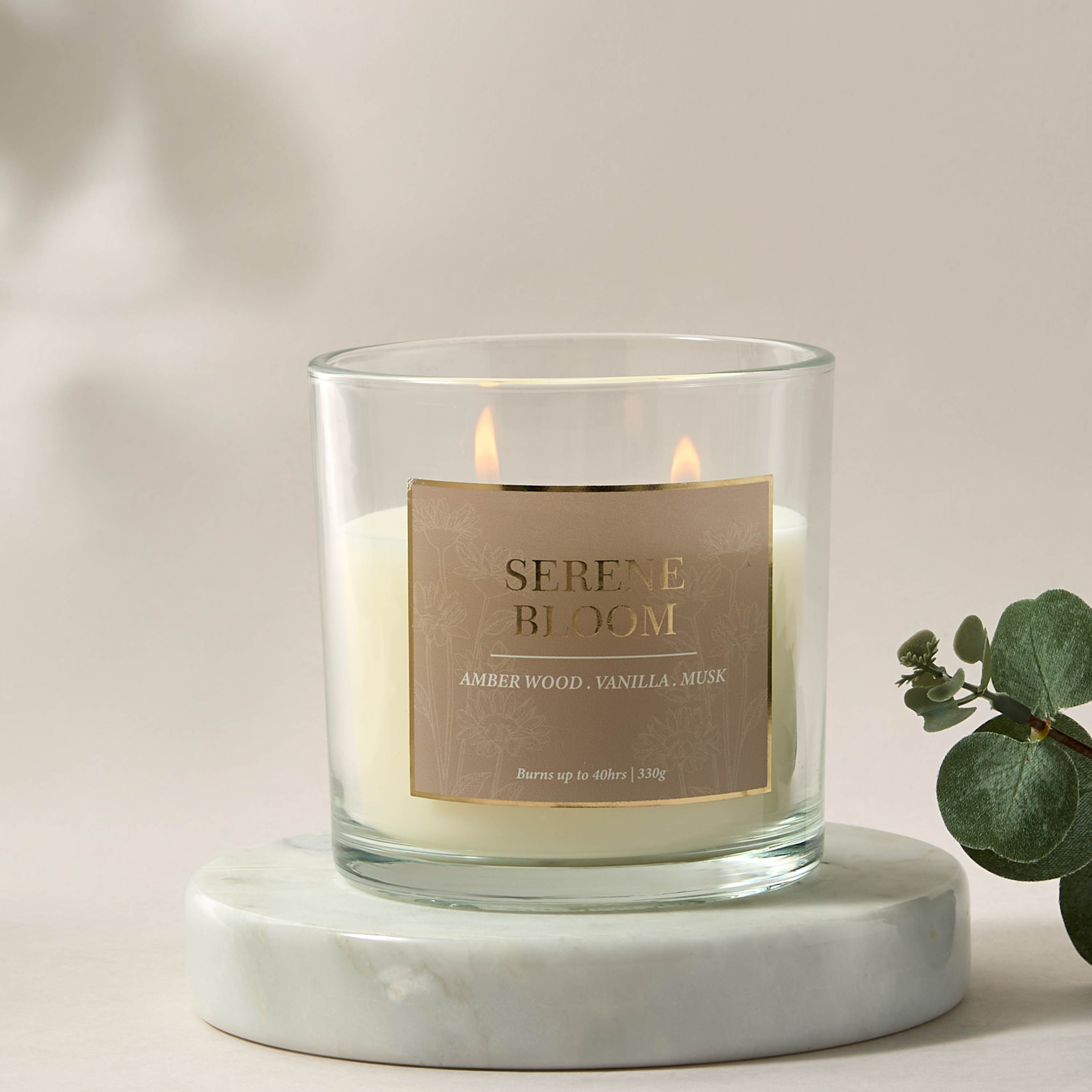 Aura Luxe Jar Candle 330gms Serene Bloom- Clear-household-homefragrance-candles-image-4