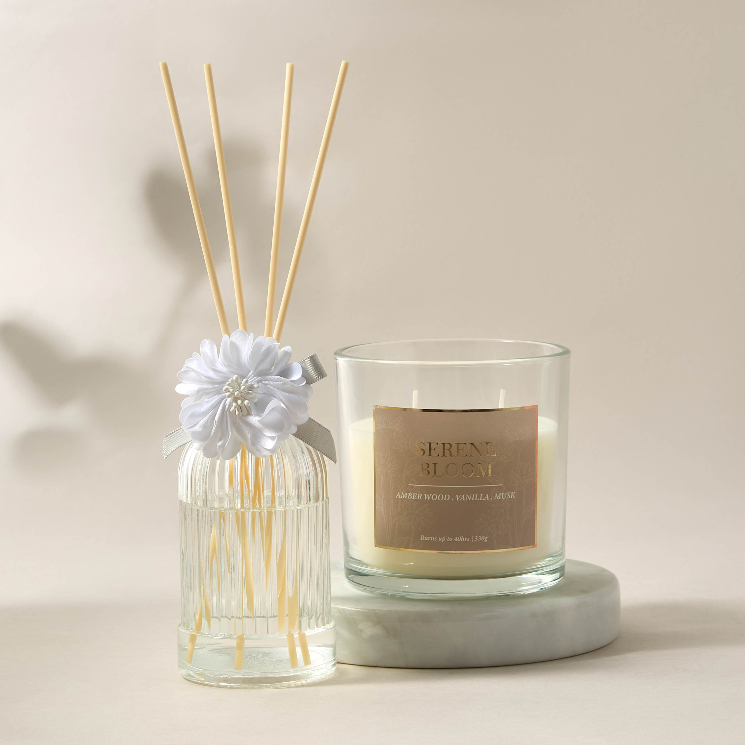 Aura Luxe Jar Candle 330gms Serene Bloom- Clear-household-homefragrance-candles-image-5