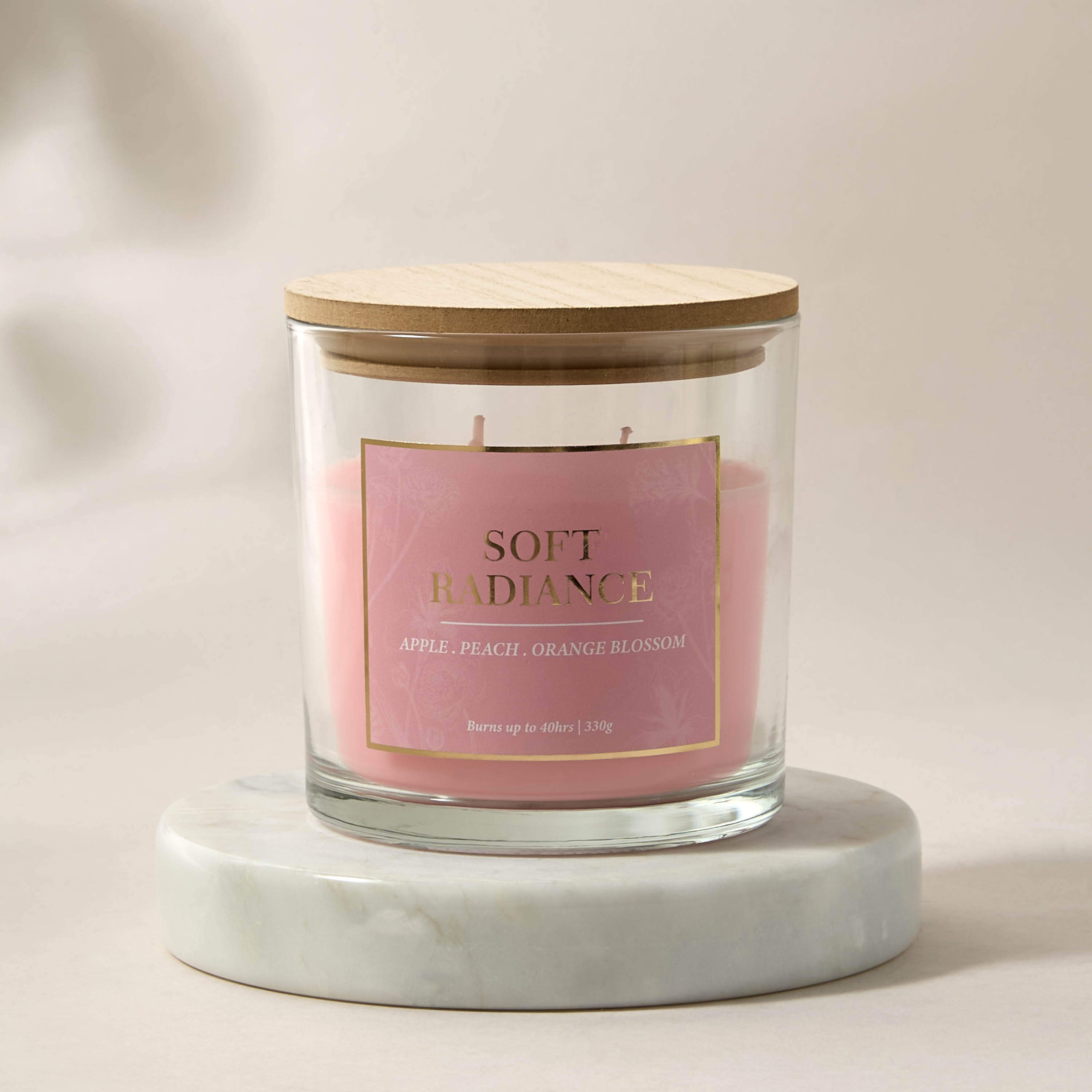 Aura Luxe Jar Candle 330gms Soft Radiance- Pink-household-homefragrance-candles-image-2