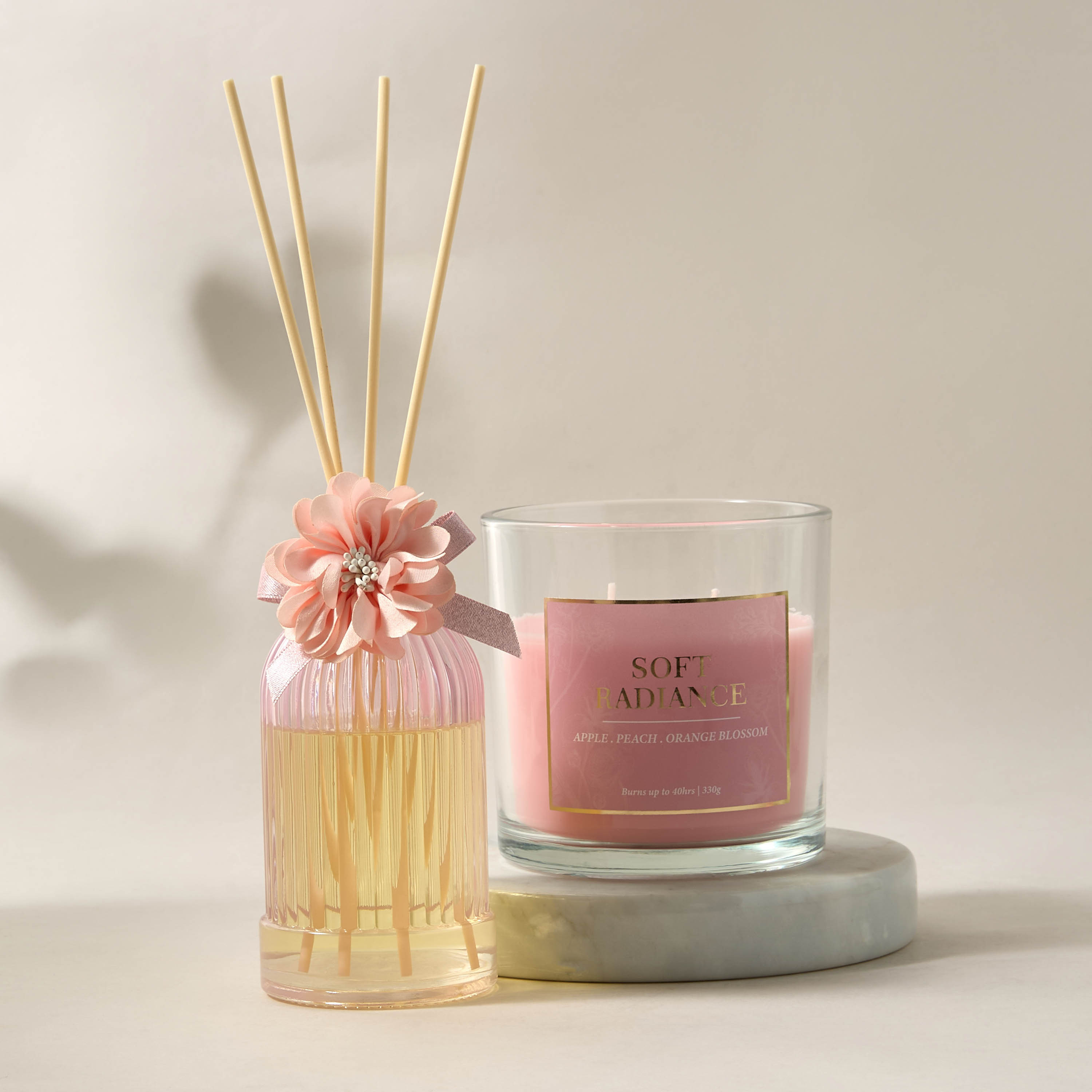 Aura Luxe Jar Candle 330gms Soft Radiance- Pink-household-homefragrance-candles-image-5