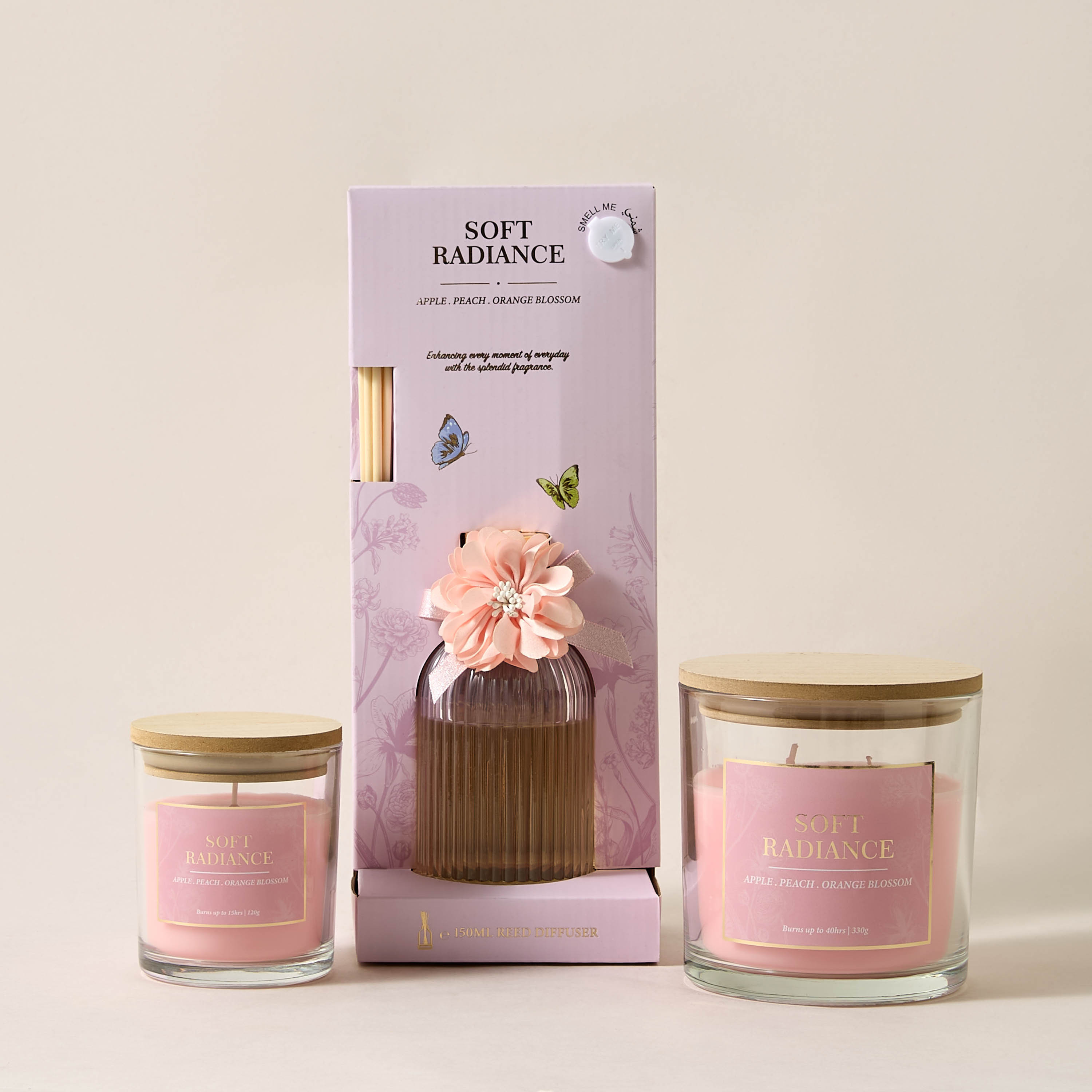 Aura Luxe Jar Candle 330gms Soft Radiance- Pink-household-homefragrance-candles-image-7
