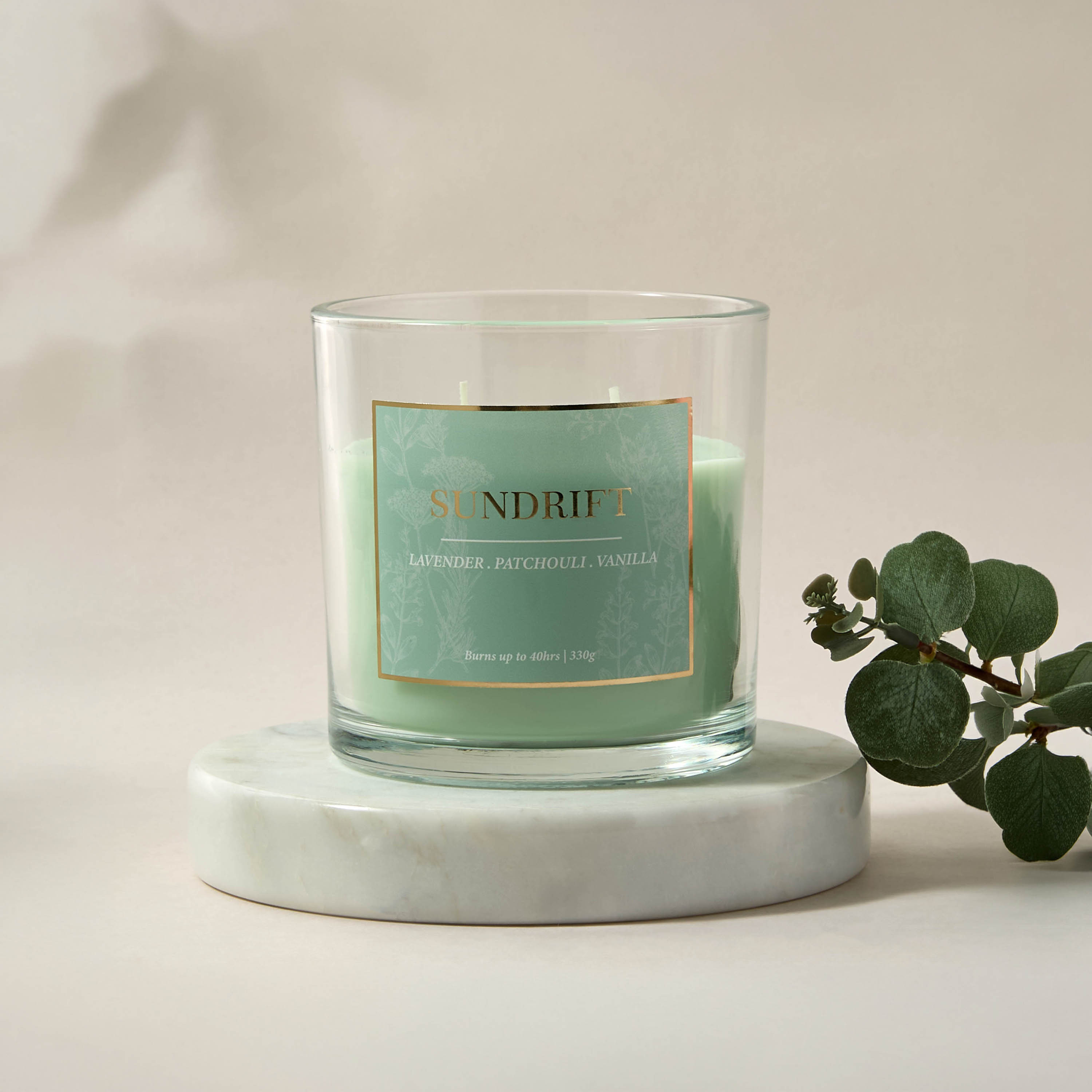Aura Luxe Jar Candle 330gms Sundrift- Green-household-homefragrance-candles-image-1