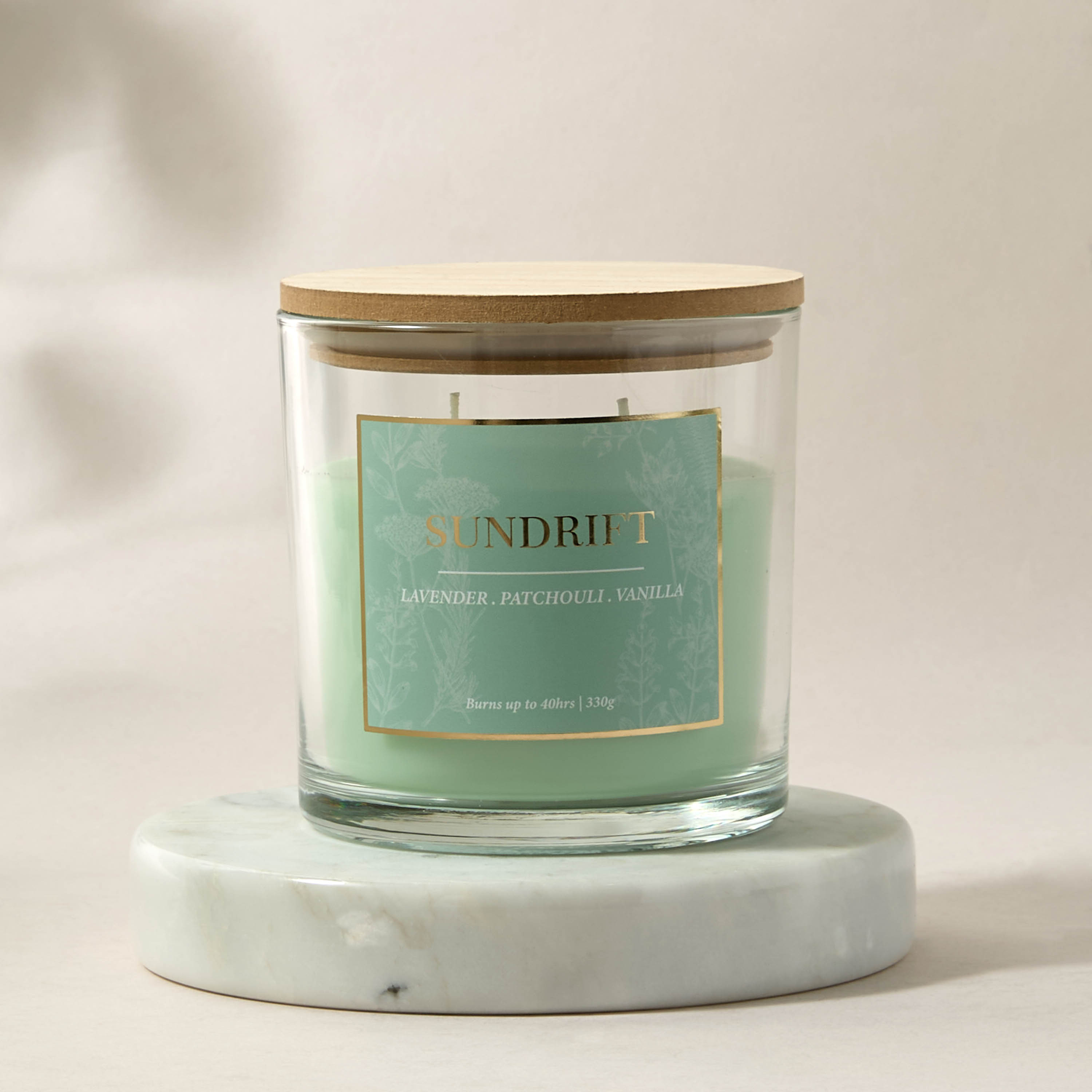 Aura Luxe Jar Candle 330gms Sundrift- Green-household-homefragrance-candles-image-2