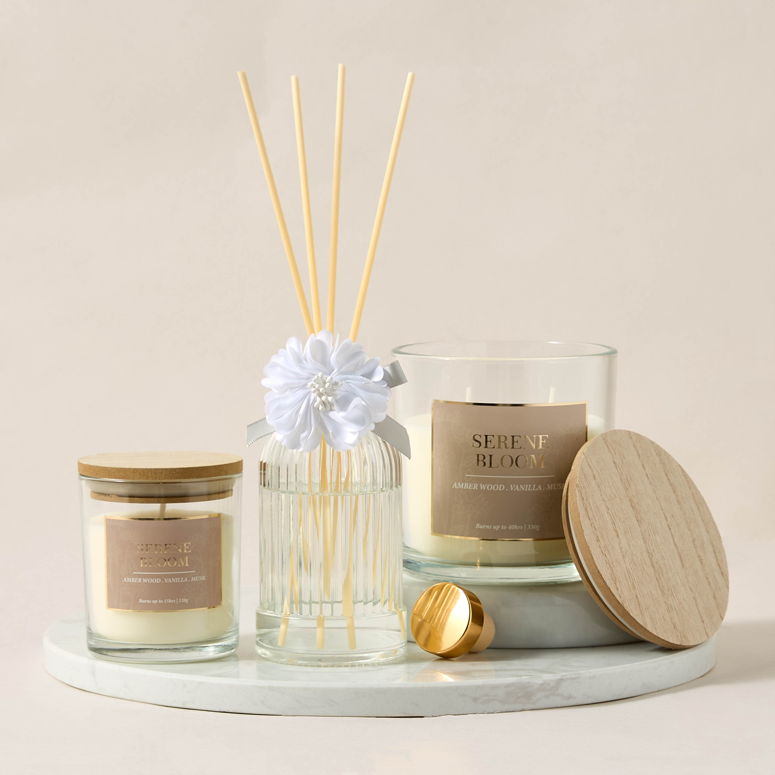 شمعة لوكس العطرية برائحة سيرين بلوم 120 غرام من أورا - صافي-household-homefragrance-candles-image-6