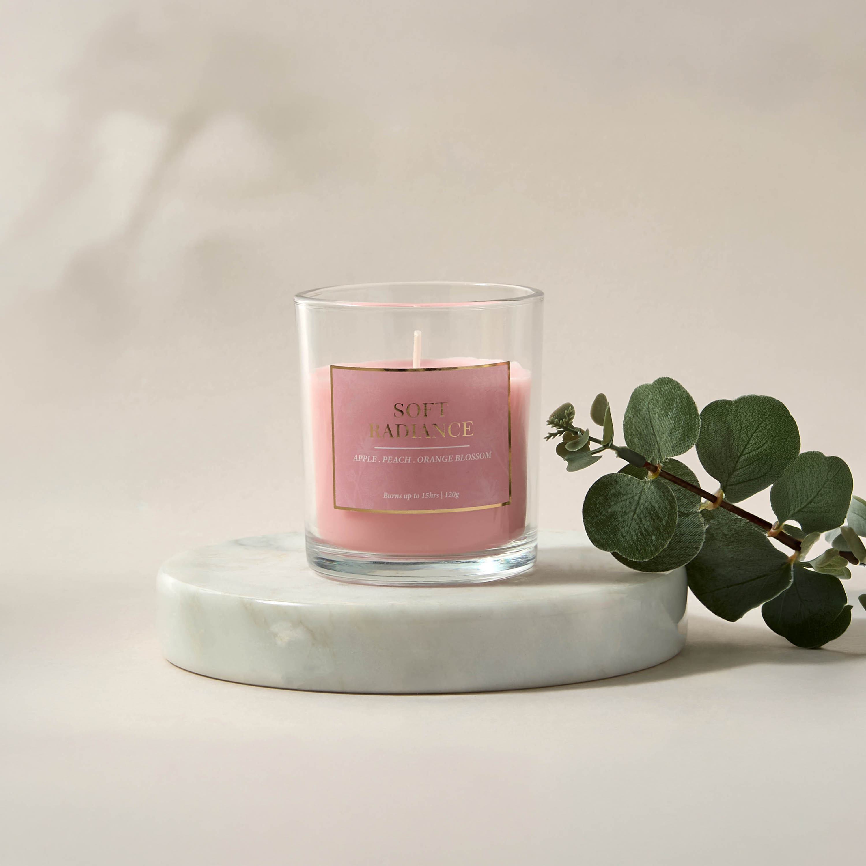 Aura Luxe Jar Candle 120gms Soft Radiance- Pink-household-homefragrance-candles-image-1