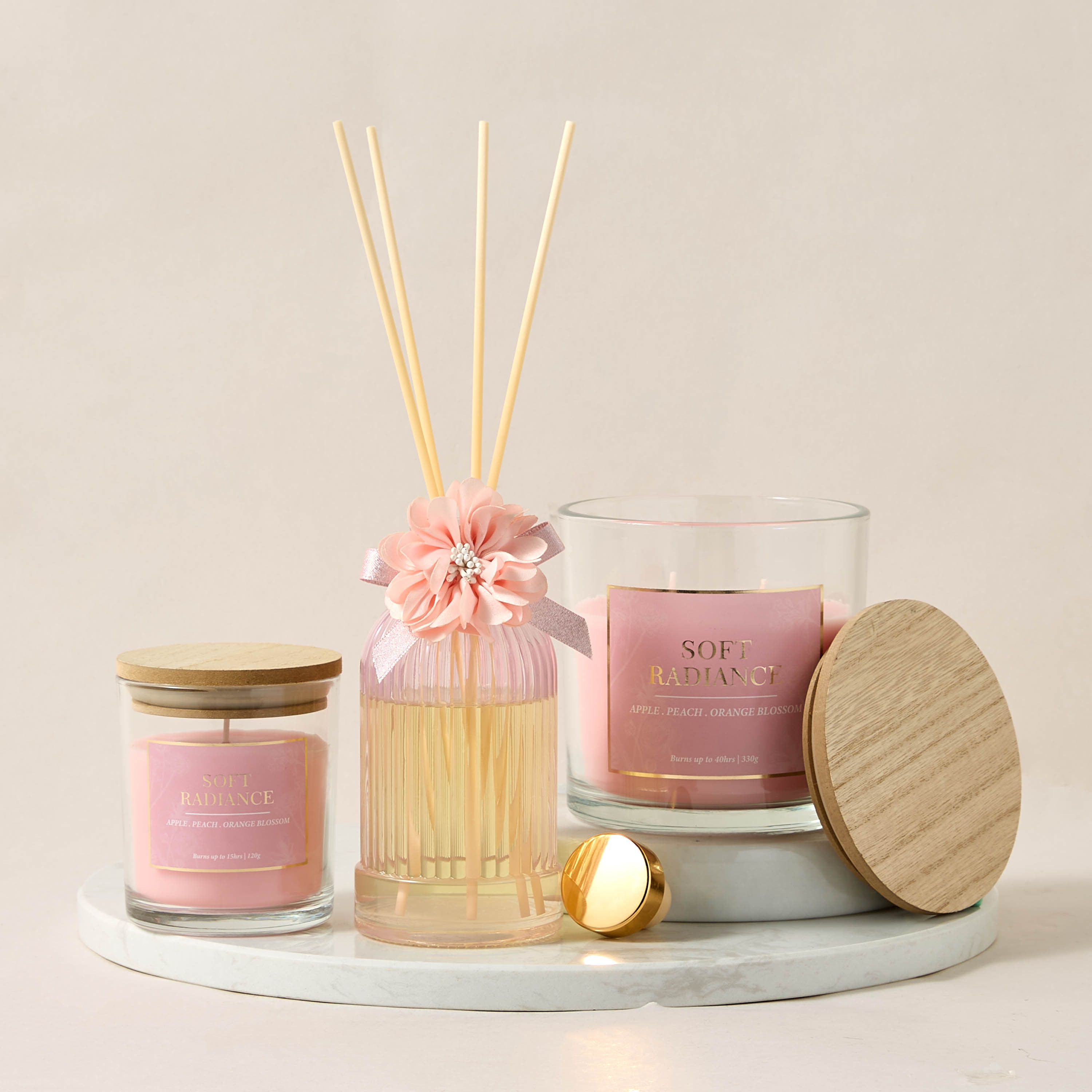 Aura Luxe Jar Candle 120gms Soft Radiance- Pink-household-homefragrance-candles-image-6