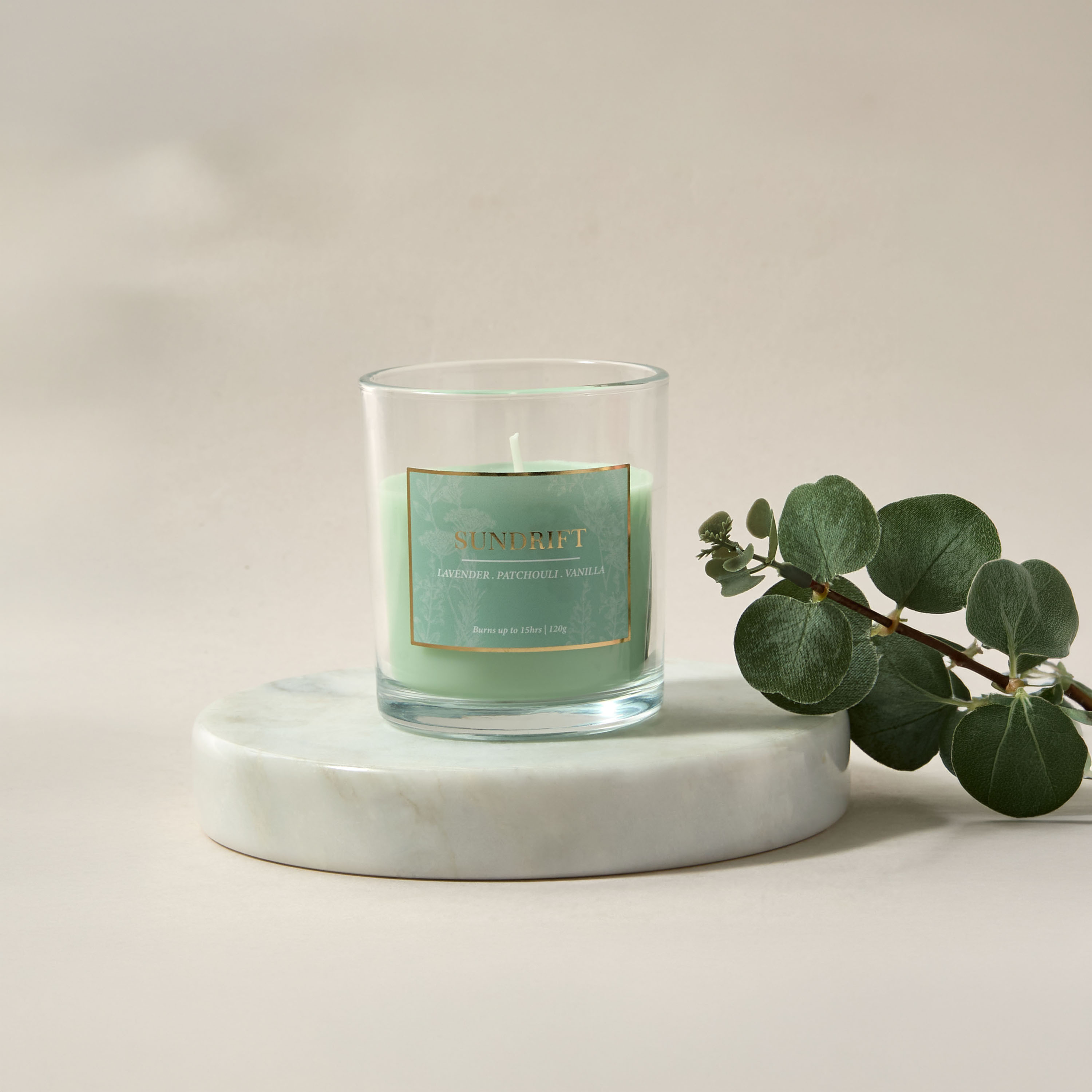 شمعة لوكس 120 غرام سندريفت من أورا - أخضر-household-homefragrance-candles-image-1