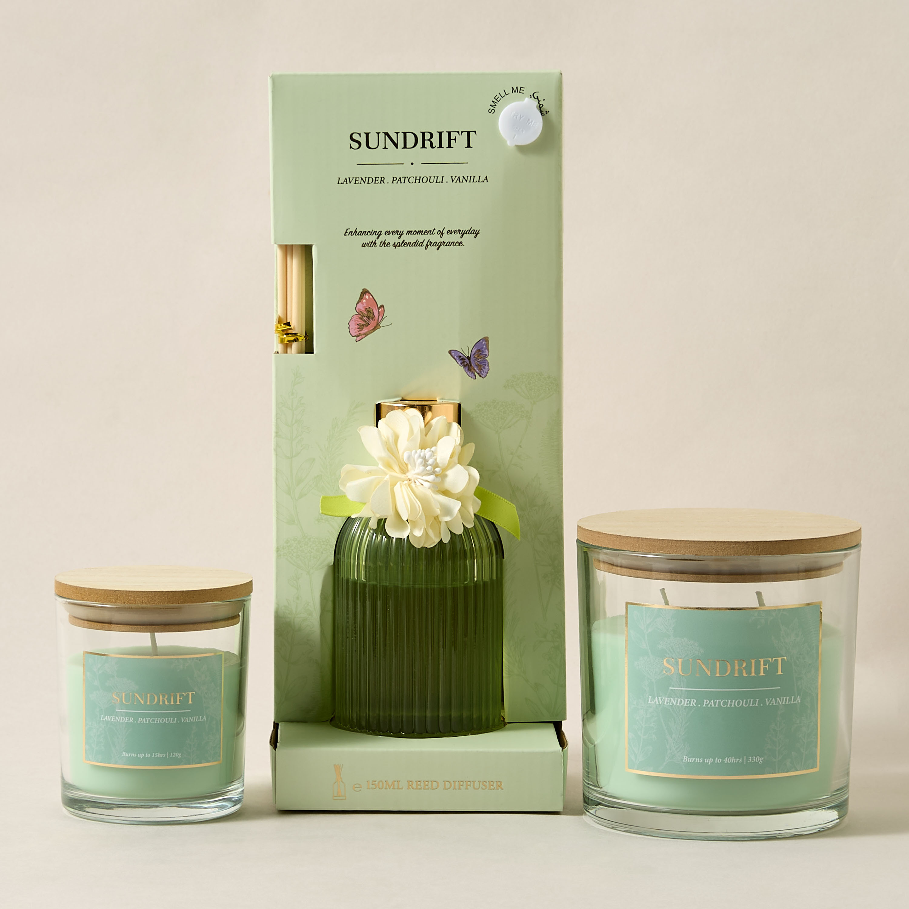 شمعة لوكس 120 غرام سندريفت من أورا - أخضر-household-homefragrance-candles-image-7