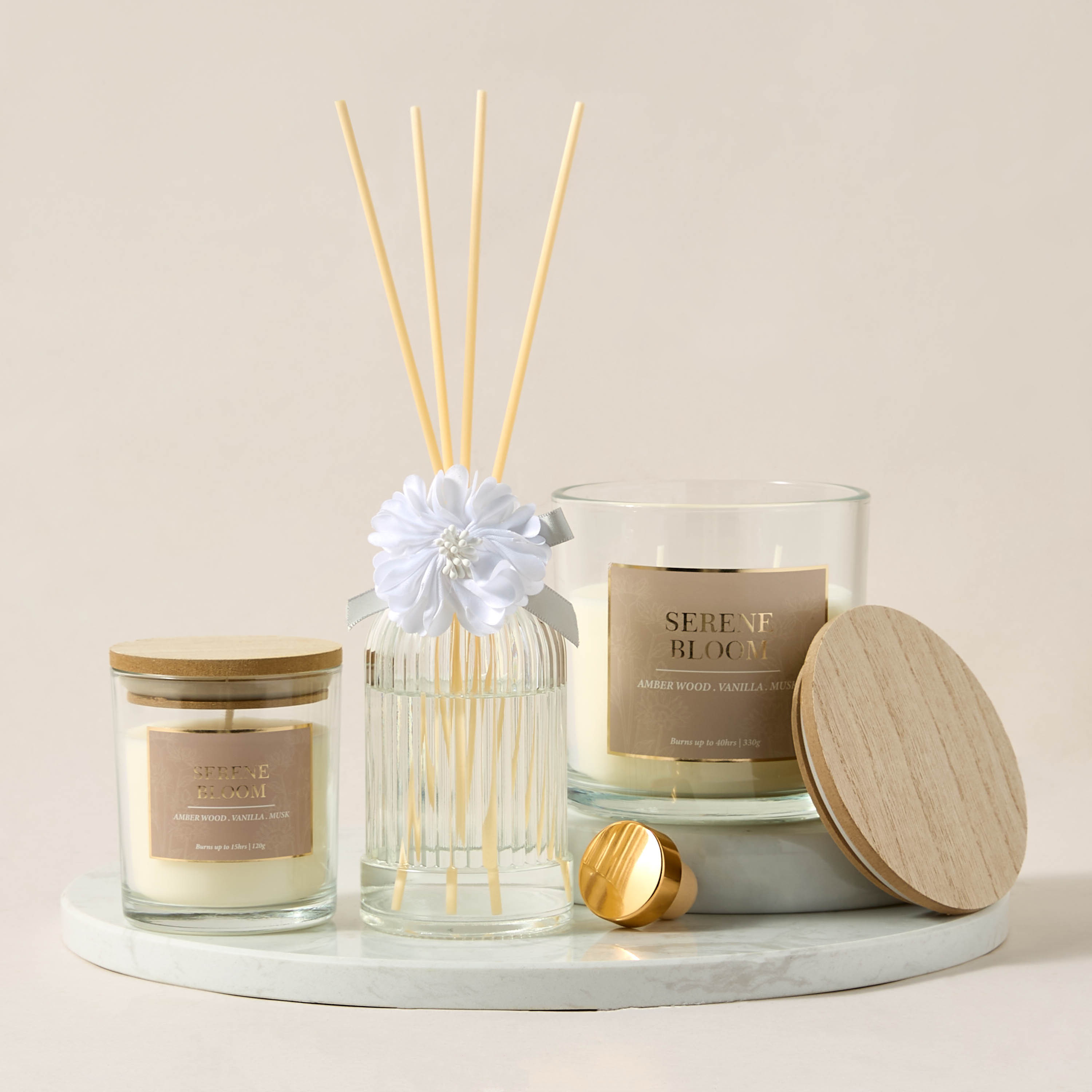 Aura Luxe Reed Diffuser 150ml Serene Bloom- Clear-household-homefragrance-reeddiffusers-image-5