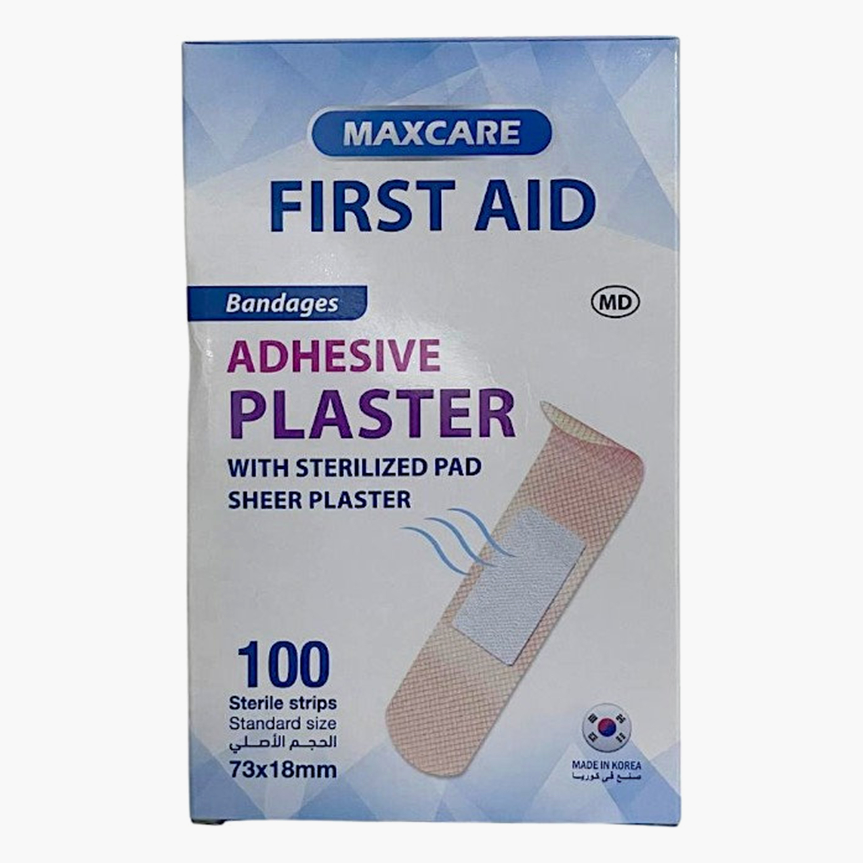 ضمادات شفافة مع ضمادة معقمة من ماكس كير - 100 قطعة - 73 × 18 مم-baby-healthandsafety-thermometersandaspirators-image-2