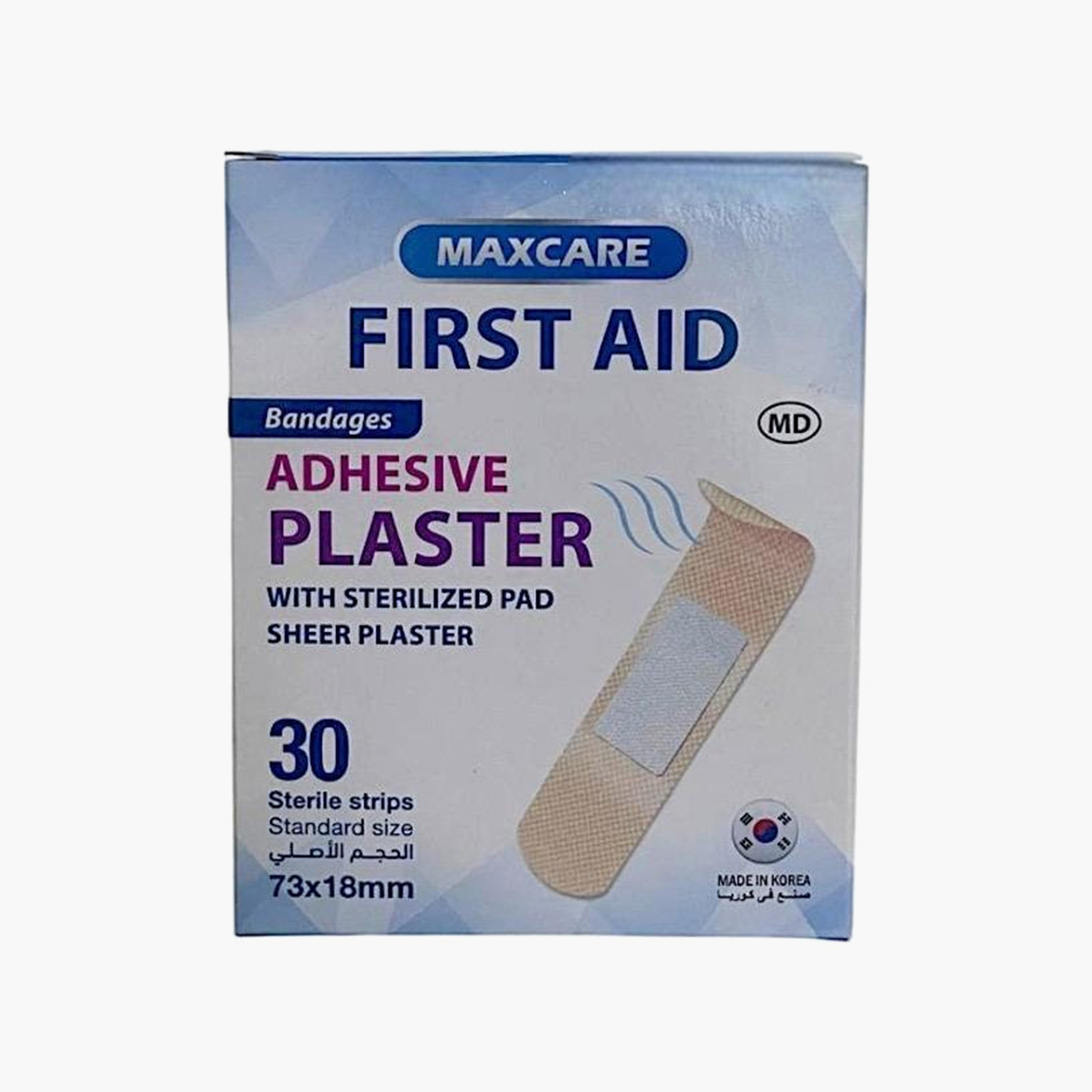ضمادات شفافة مع ضمادة معقمة من ماكس كير - 30 قطعة - 73 × 18 مم-baby-healthandsafety-thermometersandaspirators-image-2