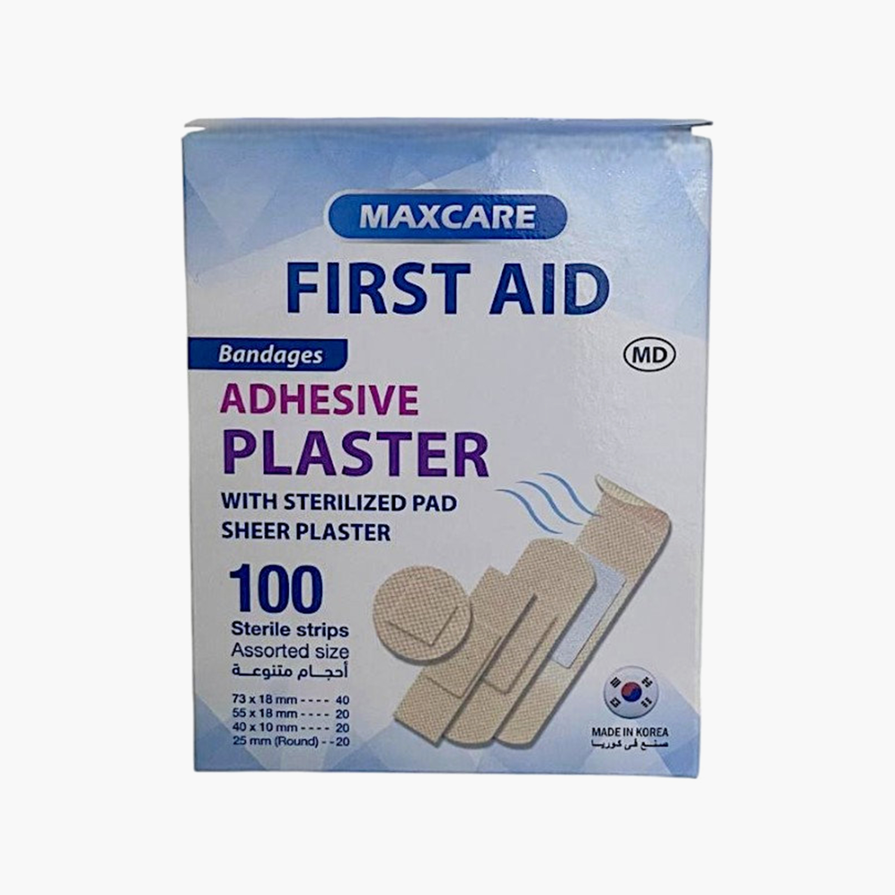 ضمادات شفافة مع ضمادة معقمة من ماكس كير - 100 قطعة - أحجام متنوعة-baby-healthandsafety-thermometersandaspirators-image-2