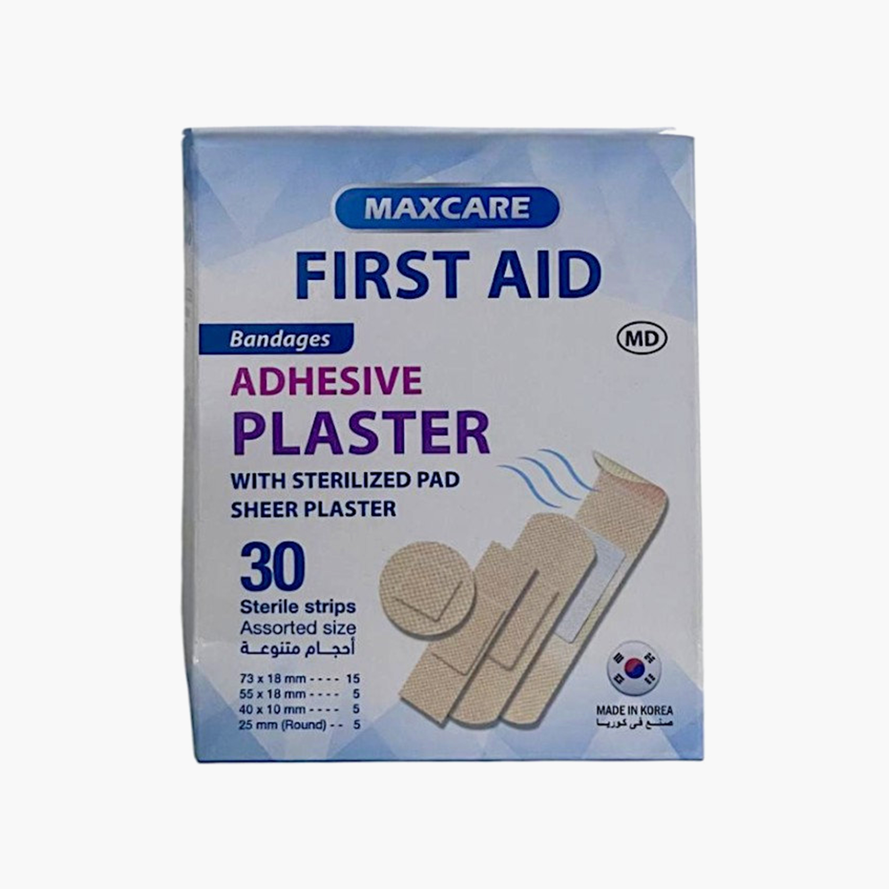 Maxcare 30-Piece Bandages Sheer Plaster with Sterilized Pad - Assorted Size-baby-healthandsafety-thermometersandaspirators-image-2