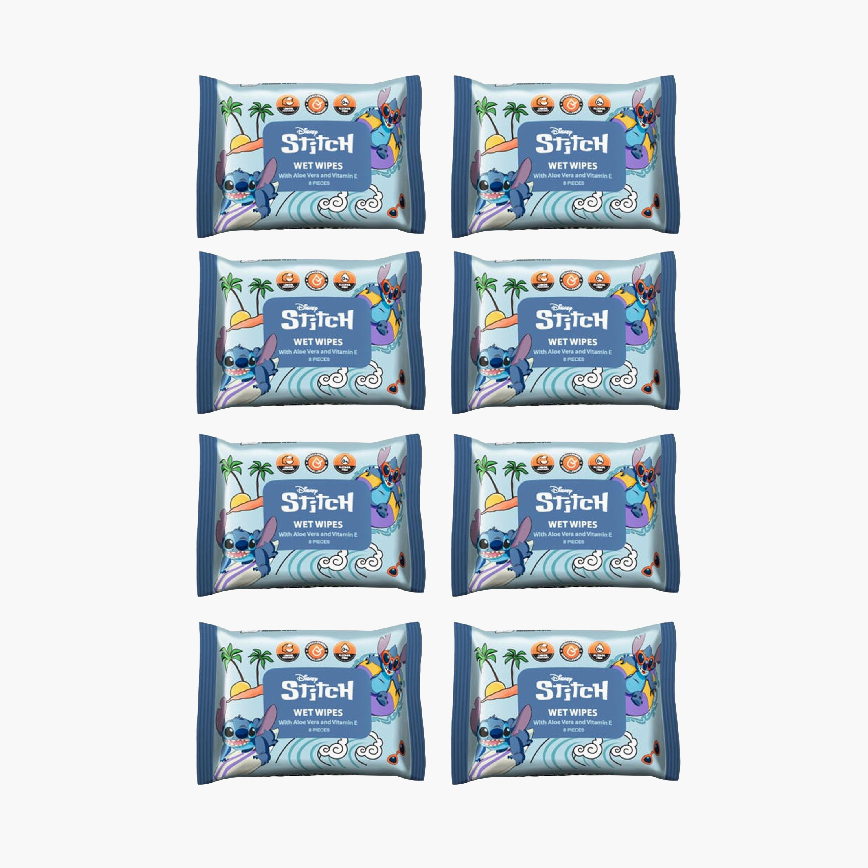 Fablab Wet Wipes with Aloe Vera & Vitamin E - Stitch - 8-Piece x Pack of 8-baby-diapering-babywipes-image-1