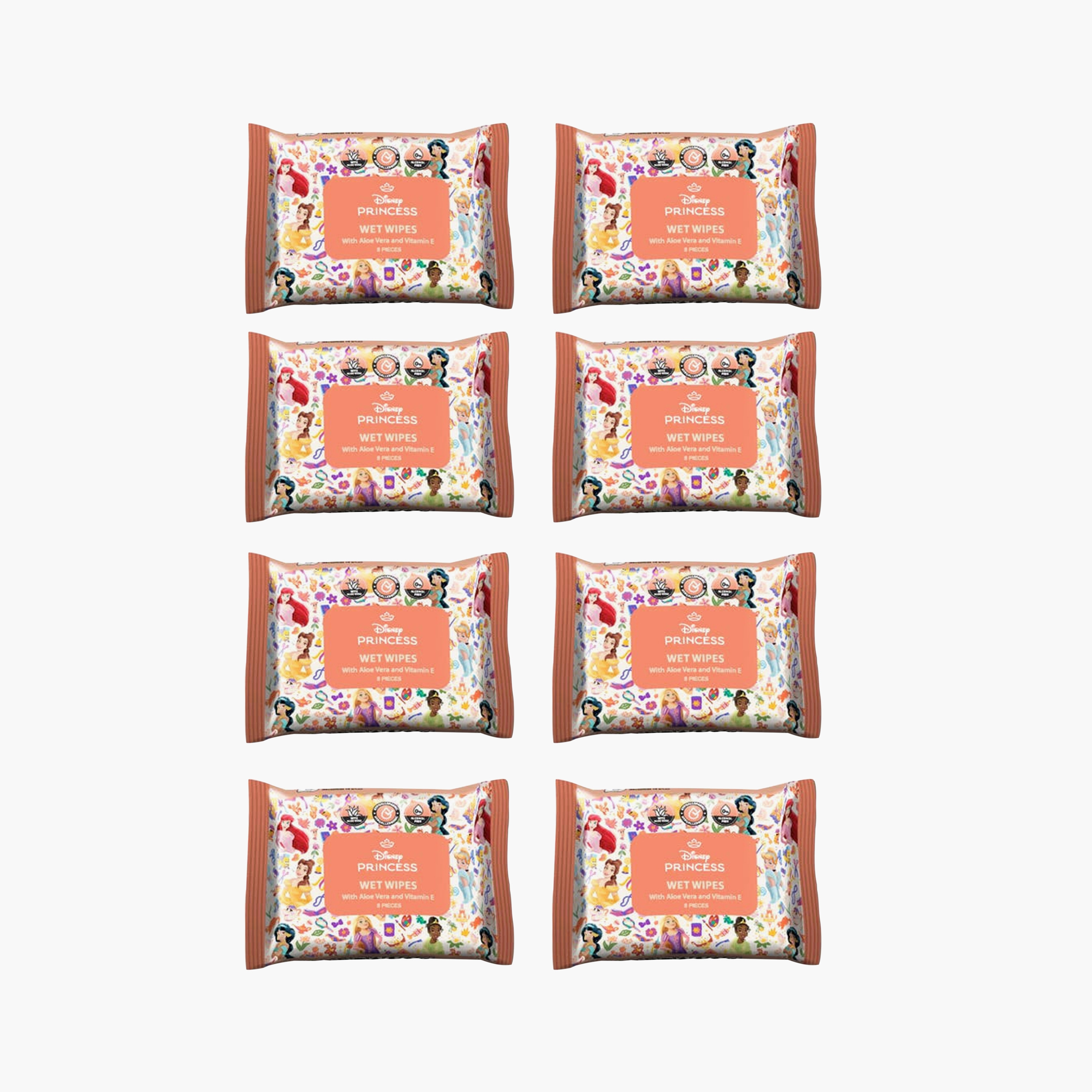 Fablab Wet Wipes with Aloe Vera & Vitamin E - Princess - 8-Piece x Pack of 8-baby-diapering-babywipes-image-1