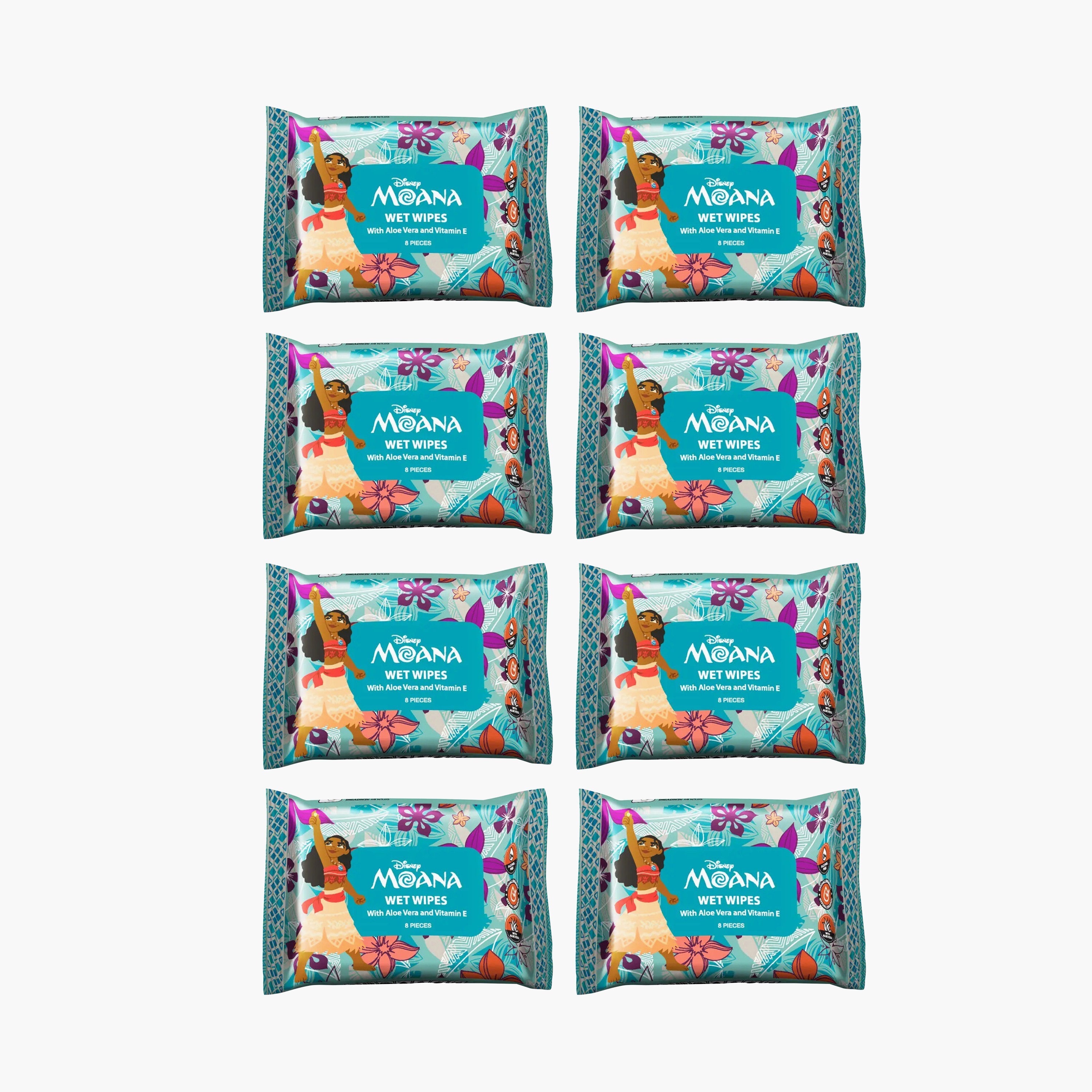 Fablab Wet Wipes with Aloe Vera & Vitamin E - Moana - 8-Piece x Pack of 8-baby-diapering-babywipes-image-1