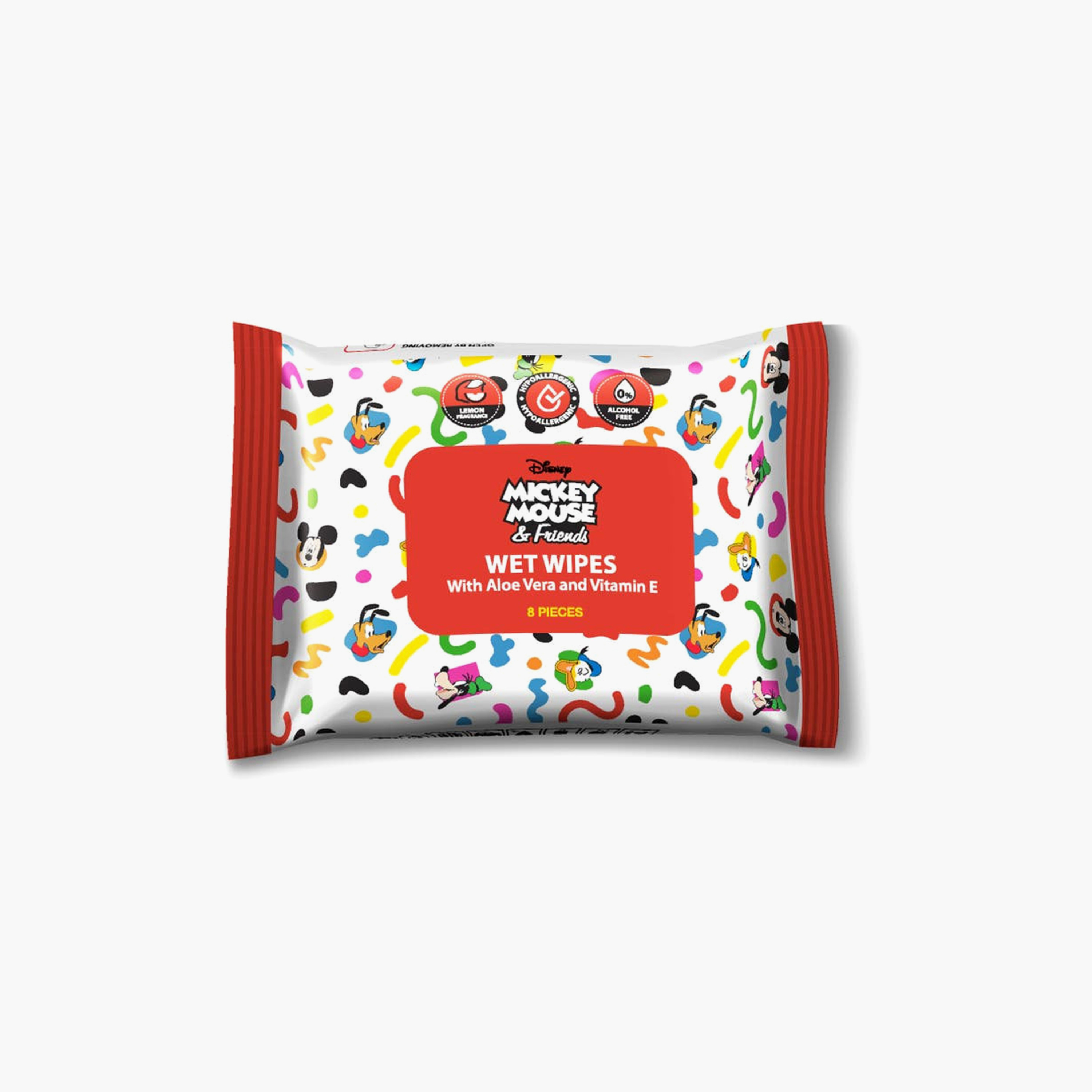 Fablab Wet Wipes with Aloe Vera & Vitamin E - Mickey Mouse - 8-Piece x Pack of 8-baby-diapering-babywipes-image-2