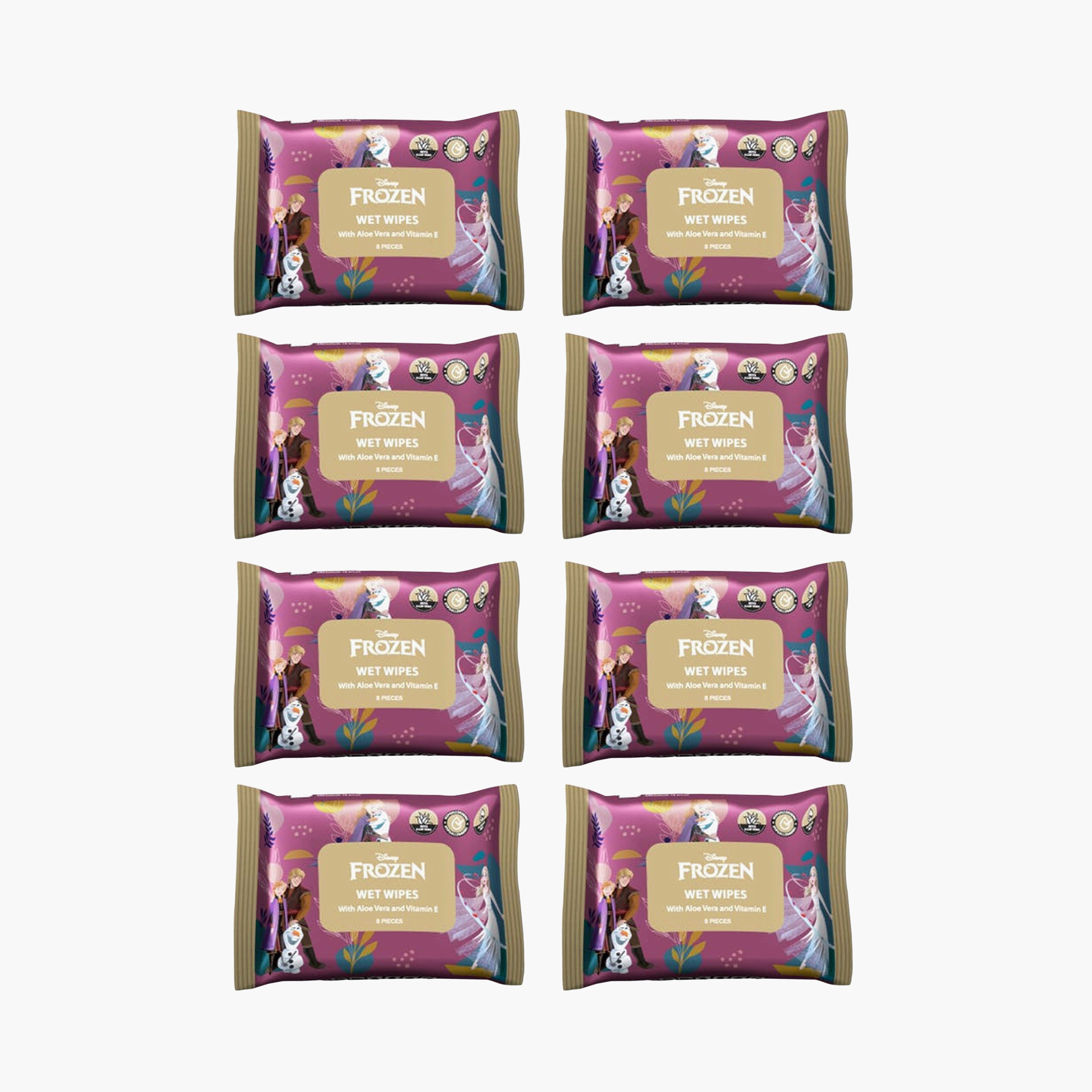 Fablab Wet Wipes with Aloe Vera & Vitamin E - Frozen - 8-Piece x Pack of 8-baby-diapering-babywipes-image-1
