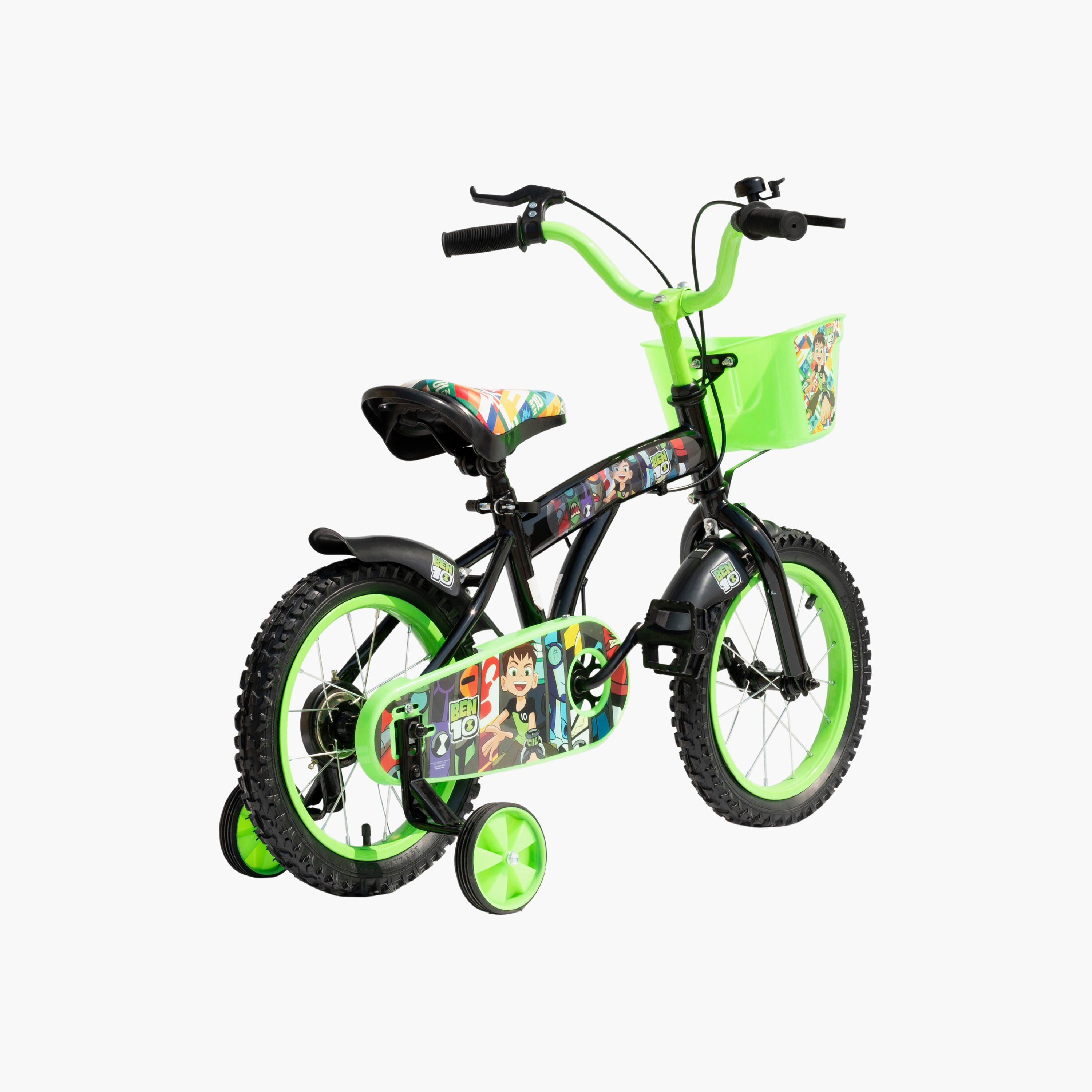 Ben 10 Bicycle with Basket - 12 Inch - Black & Green-toys-outdoor-bikesandrideons-bikes-image-3