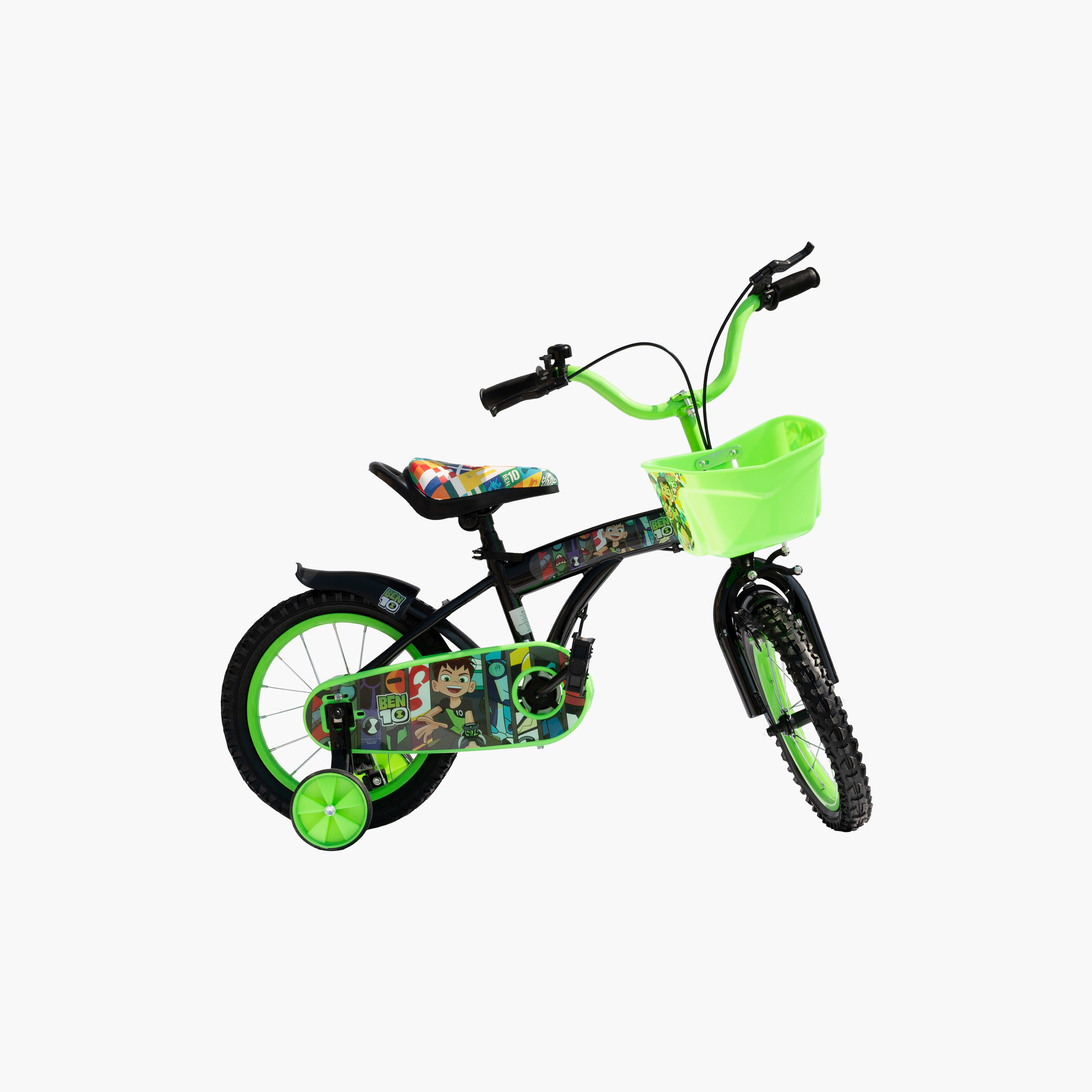 Ben 10 Bicycle with Basket - 14 Inch - Black & Green-toys-outdoor-bikesandrideons-bikes-image-4