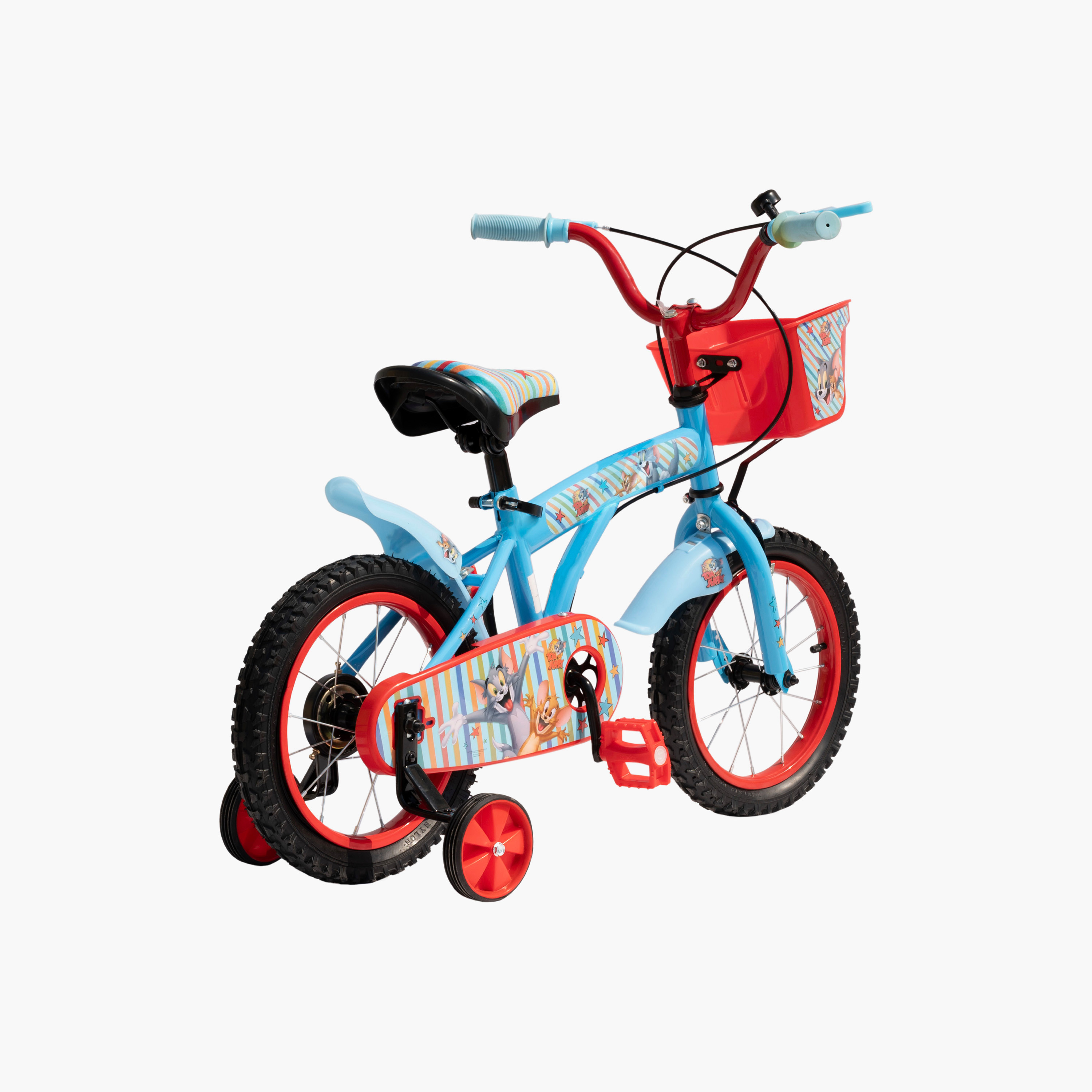 Tom & Jerry Bicycle with Basket - 12 Inch - Blue & Red-toys-outdoor-bikesandrideons-bikes-image-2