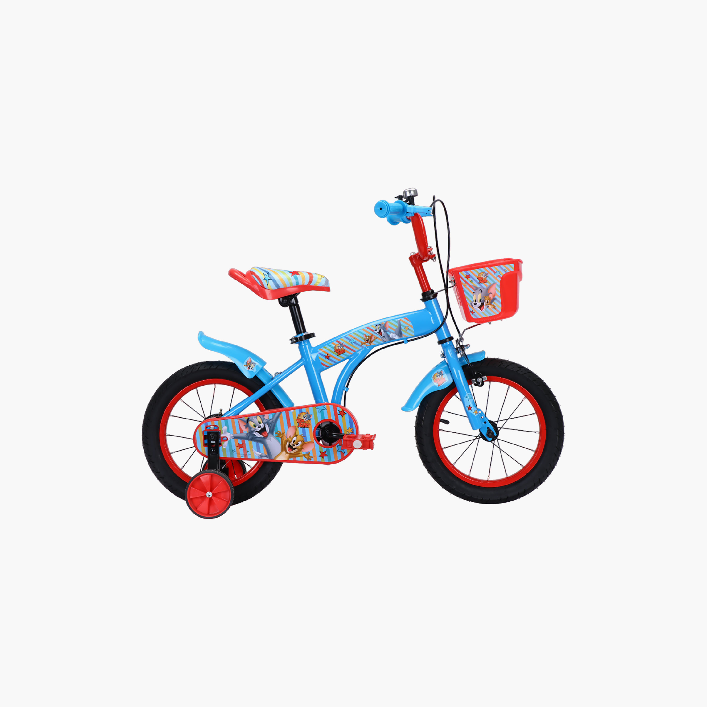 Tom & Jerry Bicycle with Basket - 12 Inch - Blue & Red-toys-outdoor-bikesandrideons-bikes-image-3