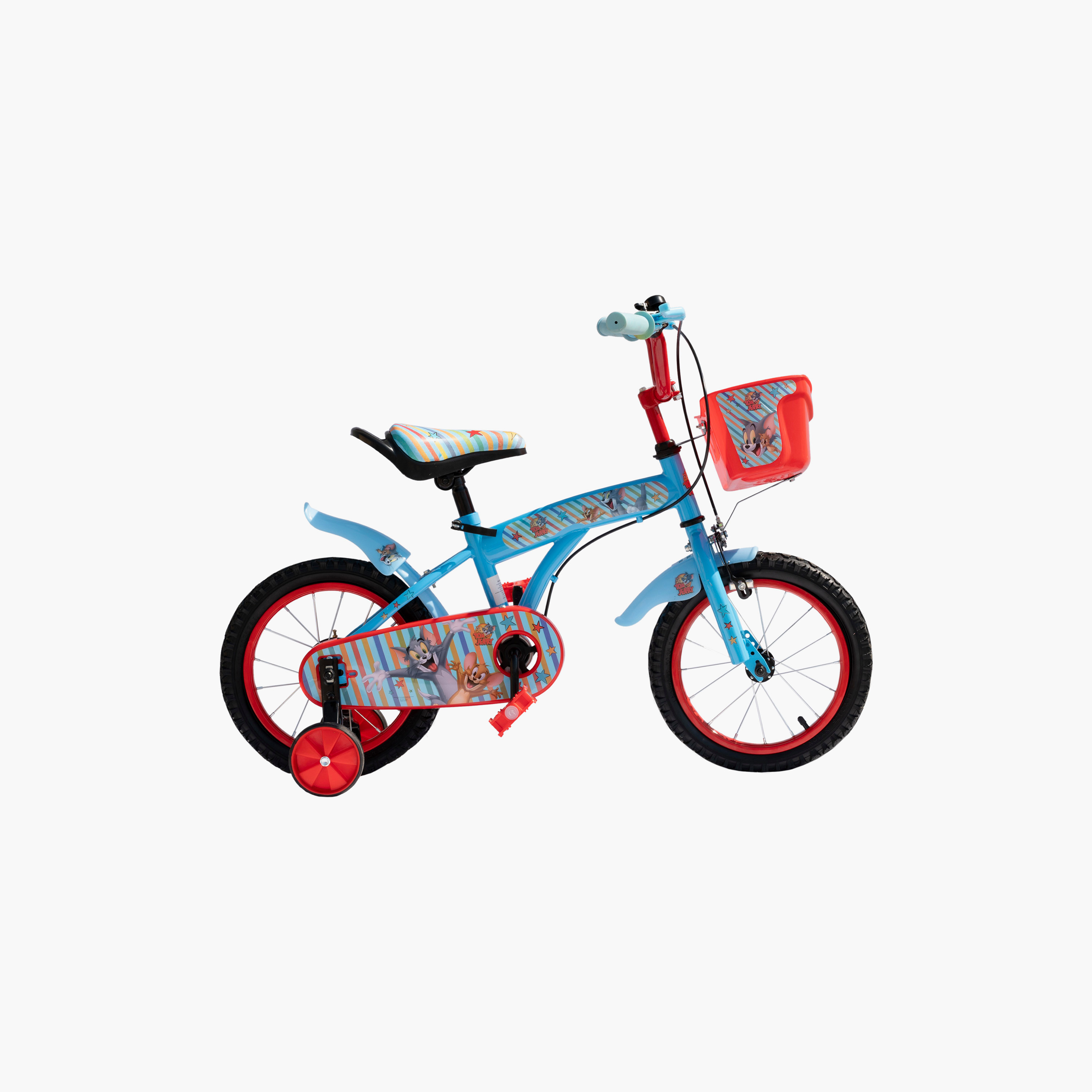 Tom and Jerry Bicycle with Basket - 14 Inch - Blue & Red-toys-outdoor-bikesandrideons-bikes-image-3