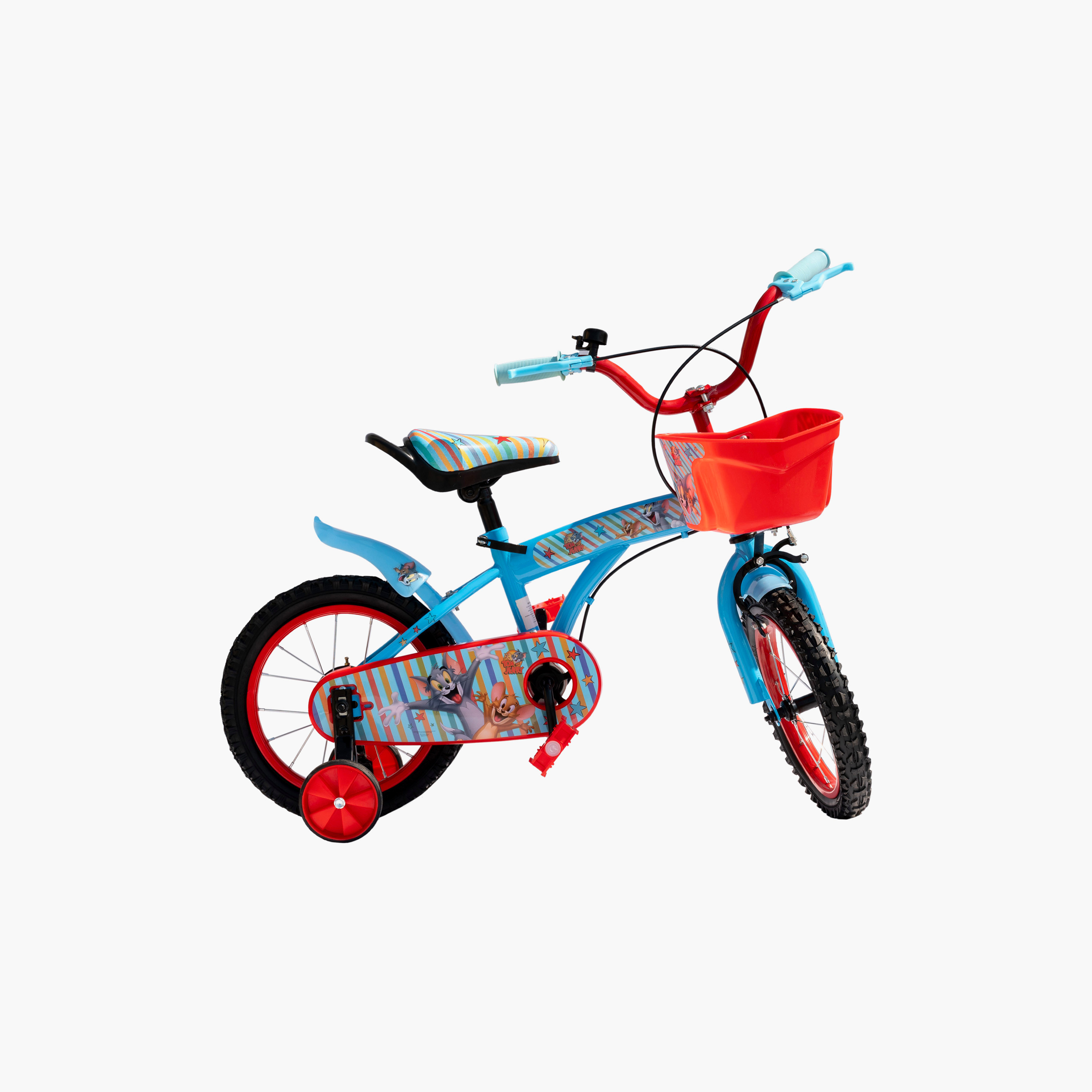 Tom and Jerry Bicycle with Basket - 14 Inch - Blue & Red-toys-outdoor-bikesandrideons-bikes-image-4