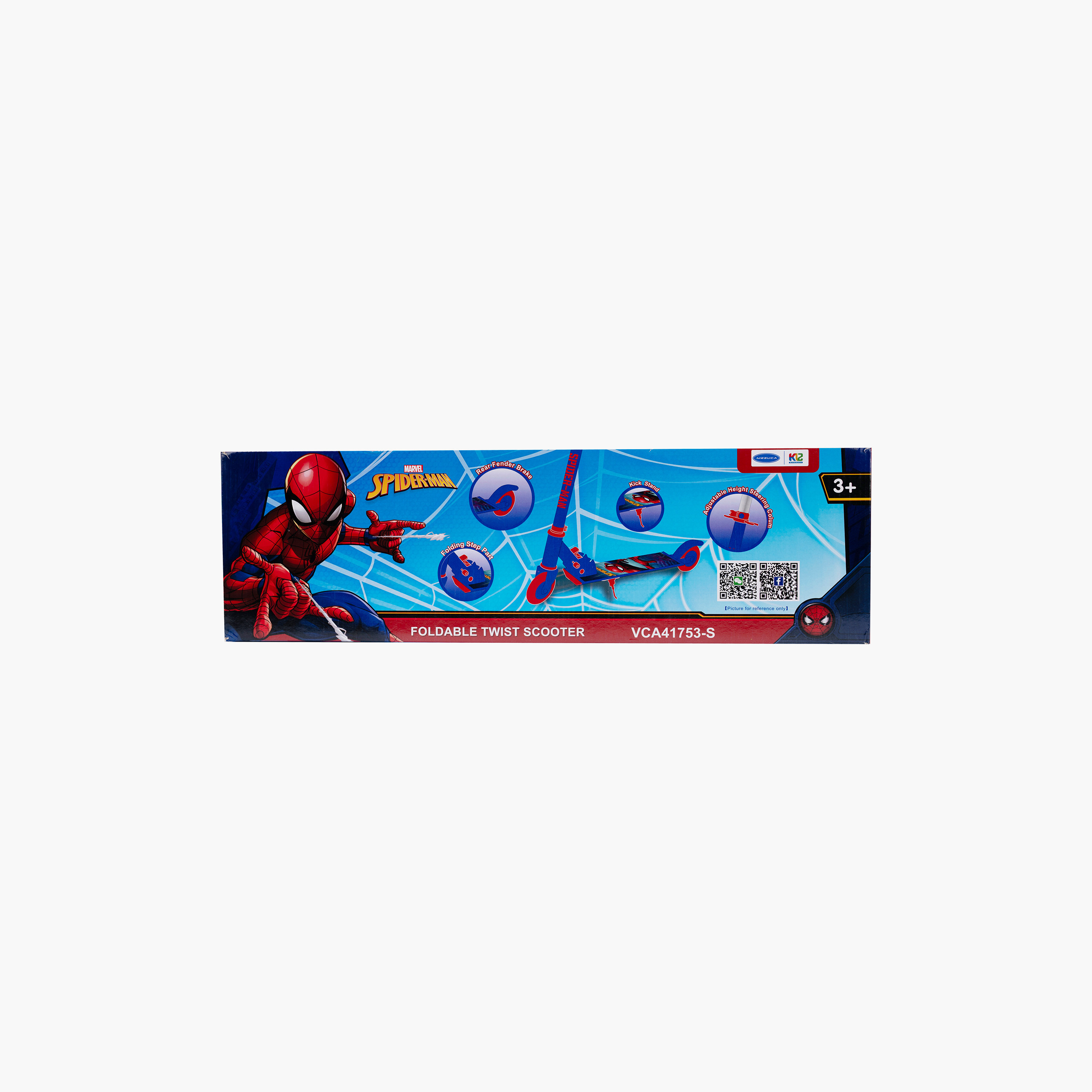 سكوتر سبايدرمان القابل للطي بعجلتين-toys-outdoor-scooters-image-3