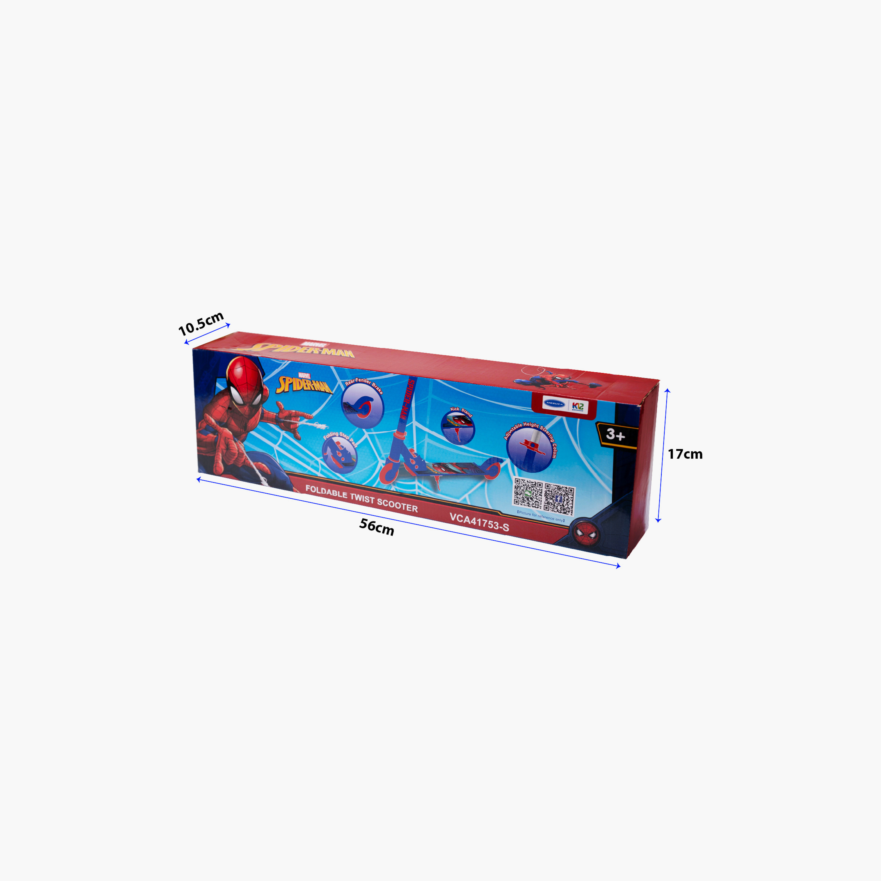 سكوتر سبايدرمان القابل للطي بعجلتين-toys-outdoor-scooters-image-5