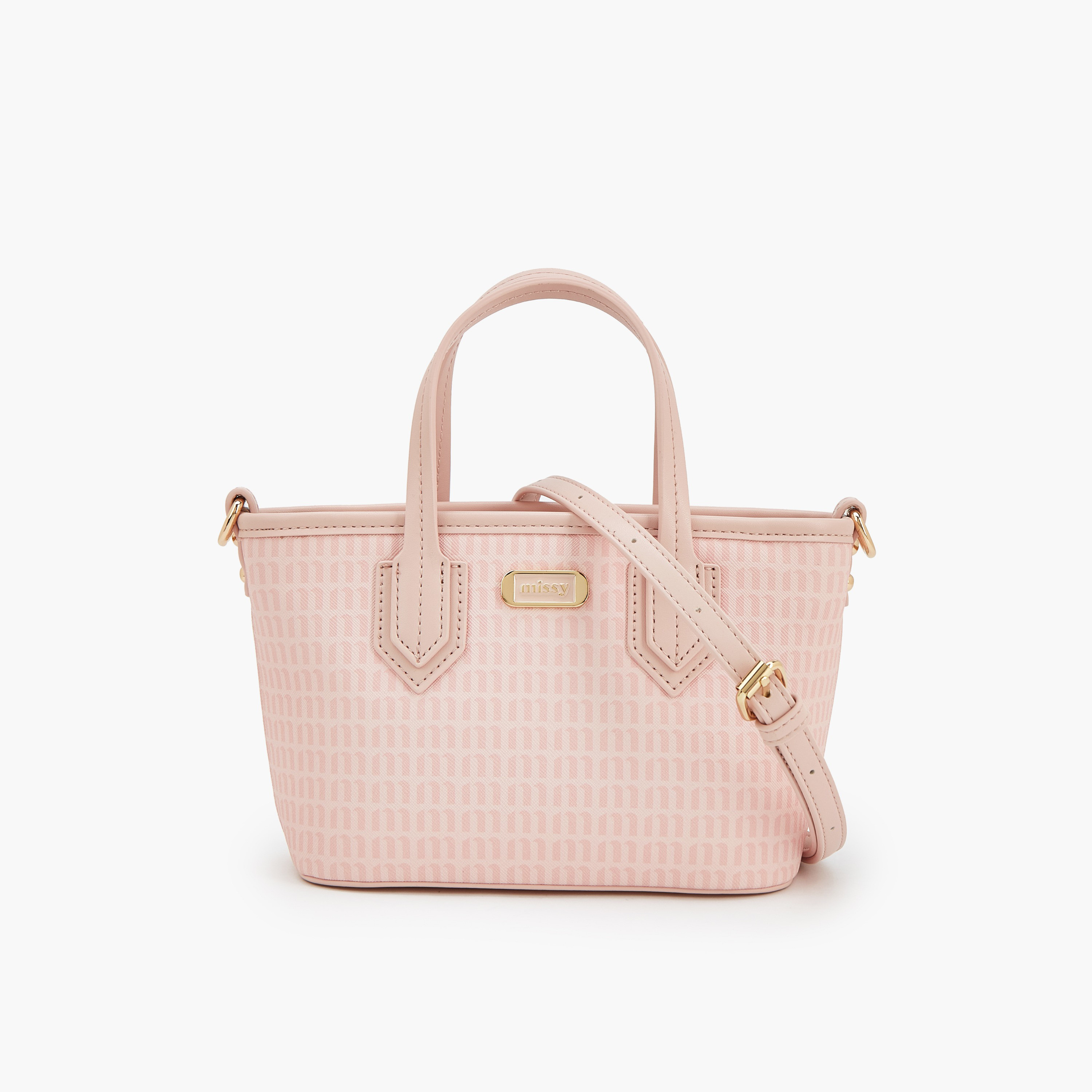 Missy Monogram Print Tote Bag with Detachable Strap-women-bagsandwallets-handbags-image-1