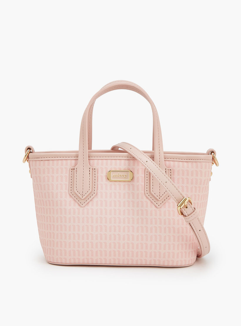 Missy Monogram Print Tote Bag with Detachable Strap-women-bagsandwallets-handbags-image-1
