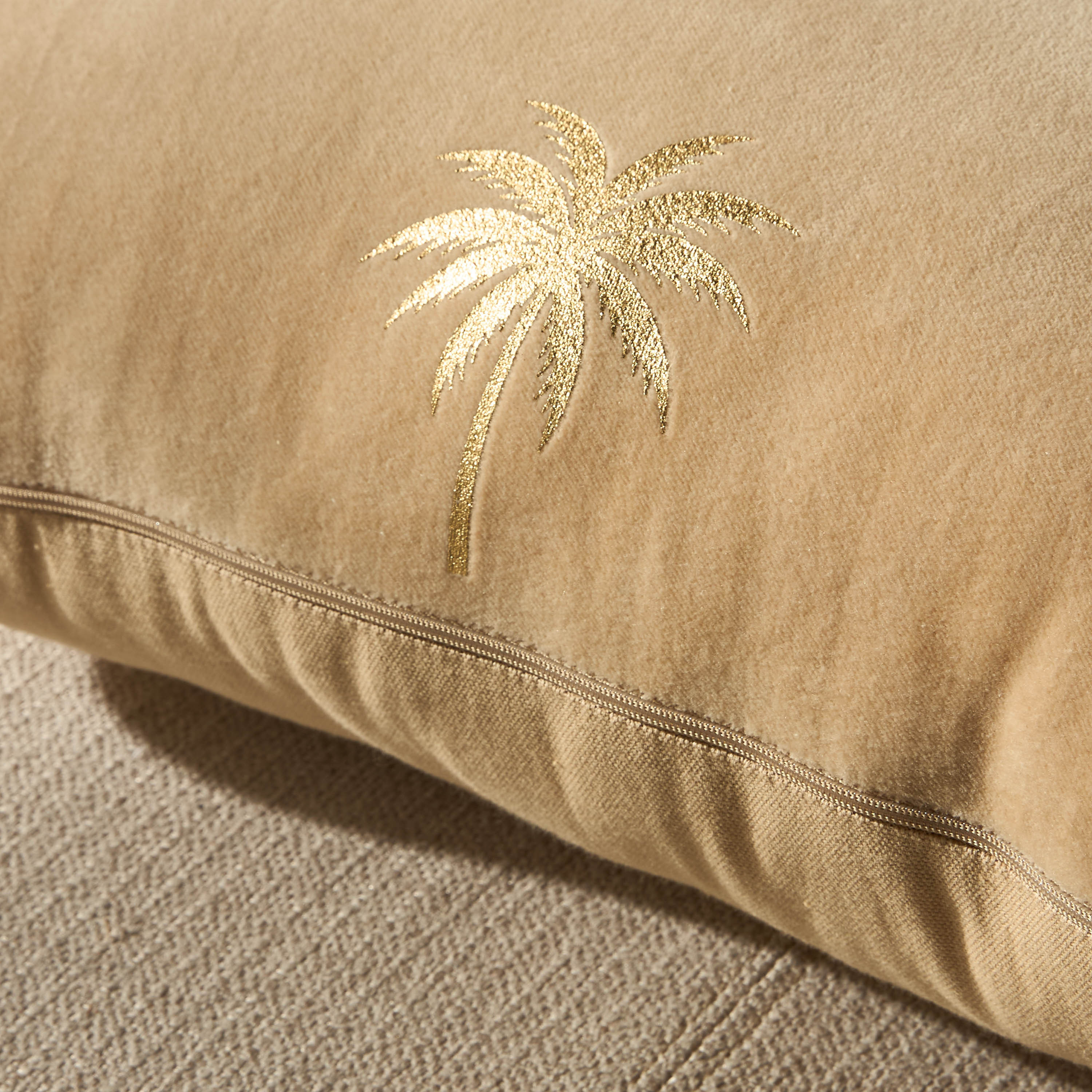 Palm Tree Foil Print Filled Cushion - 30x50 cms-household-cushionsandthrows-filledcushions-decorativecushions-image-3