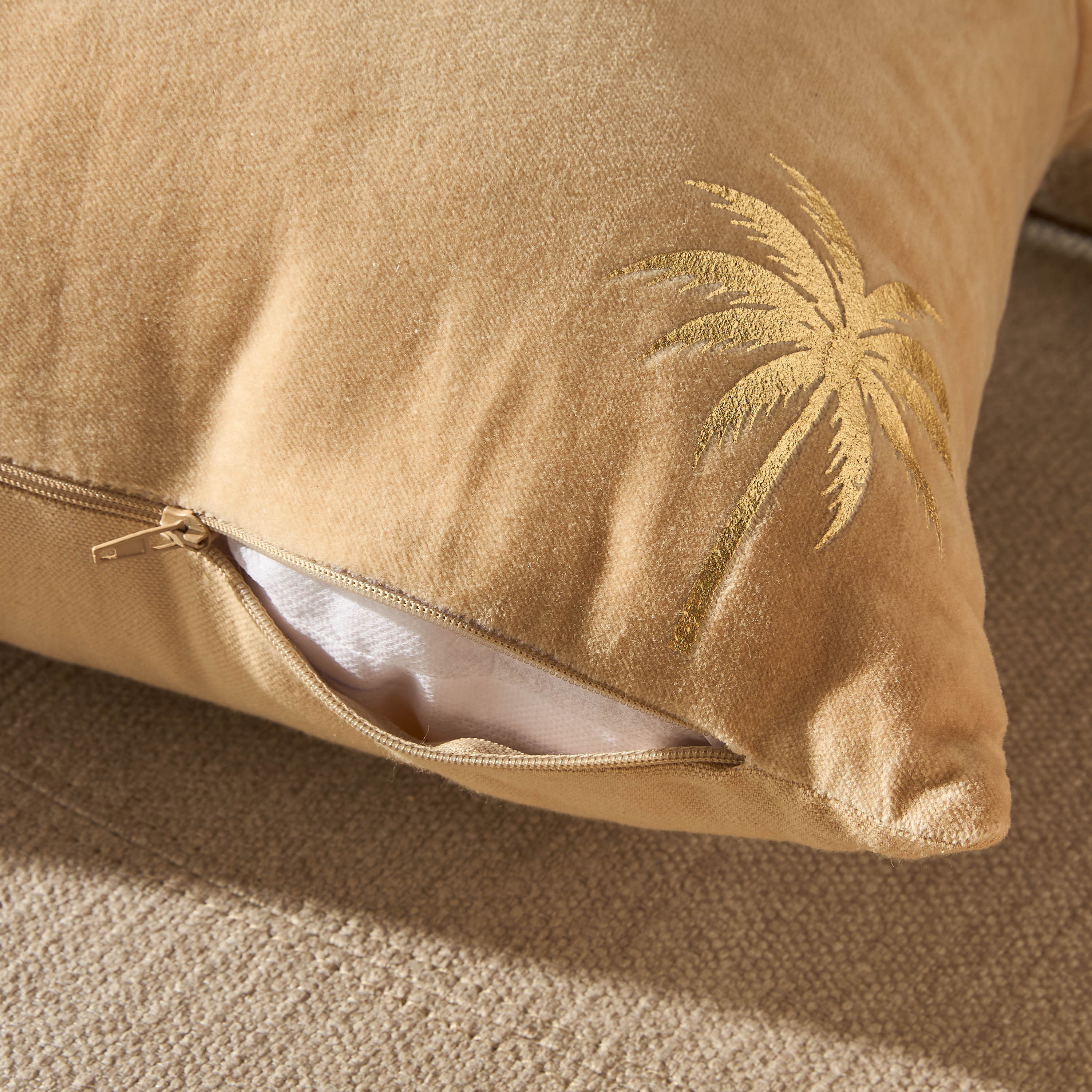 Palm Tree Foil Print Filled Cushion - 30x50 cms-household-cushionsandthrows-filledcushions-decorativecushions-image-4