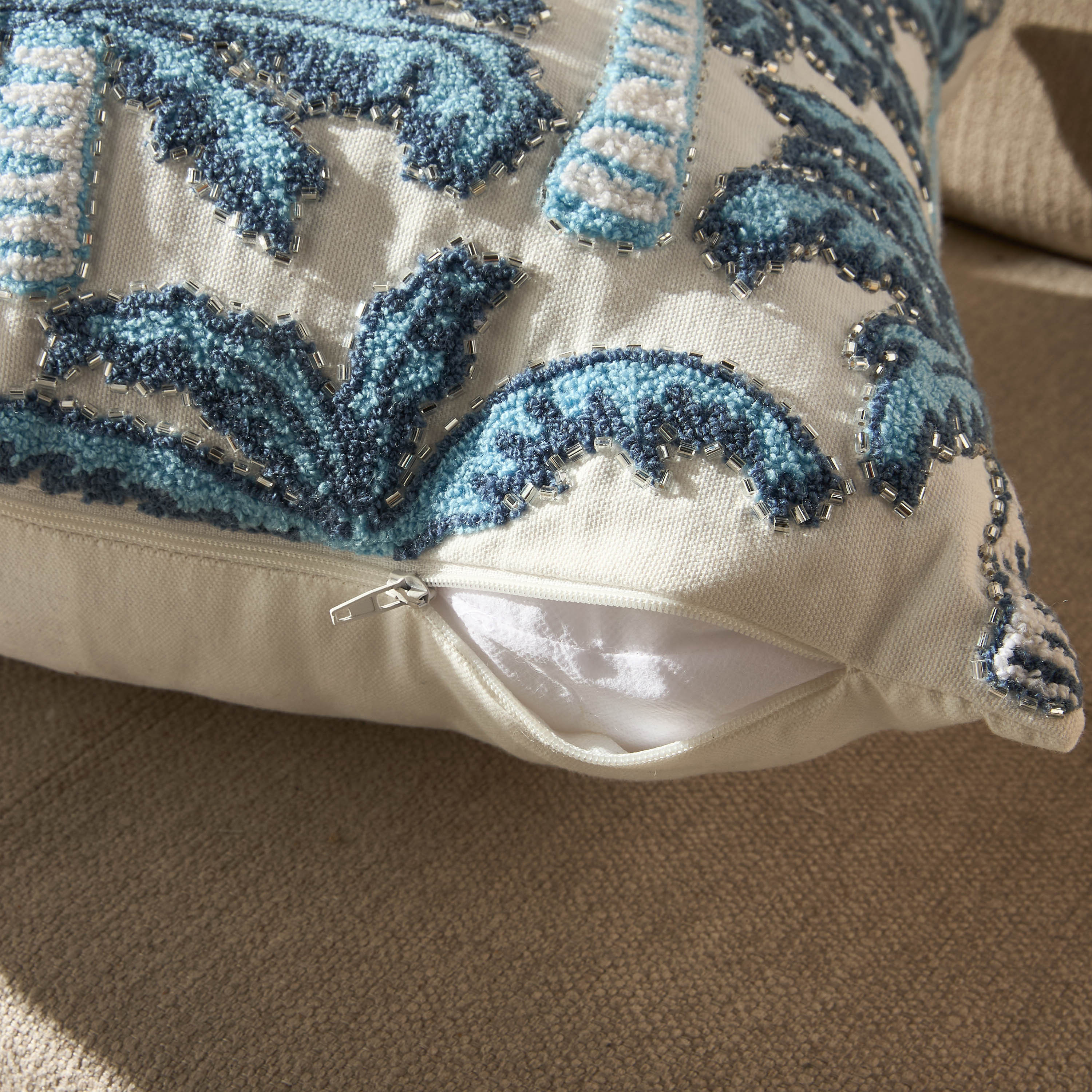 Palm Tree Embellished Filled Cushion - 45x45 cms-household-cushionsandthrows-filledcushions-decorativecushions-image-4