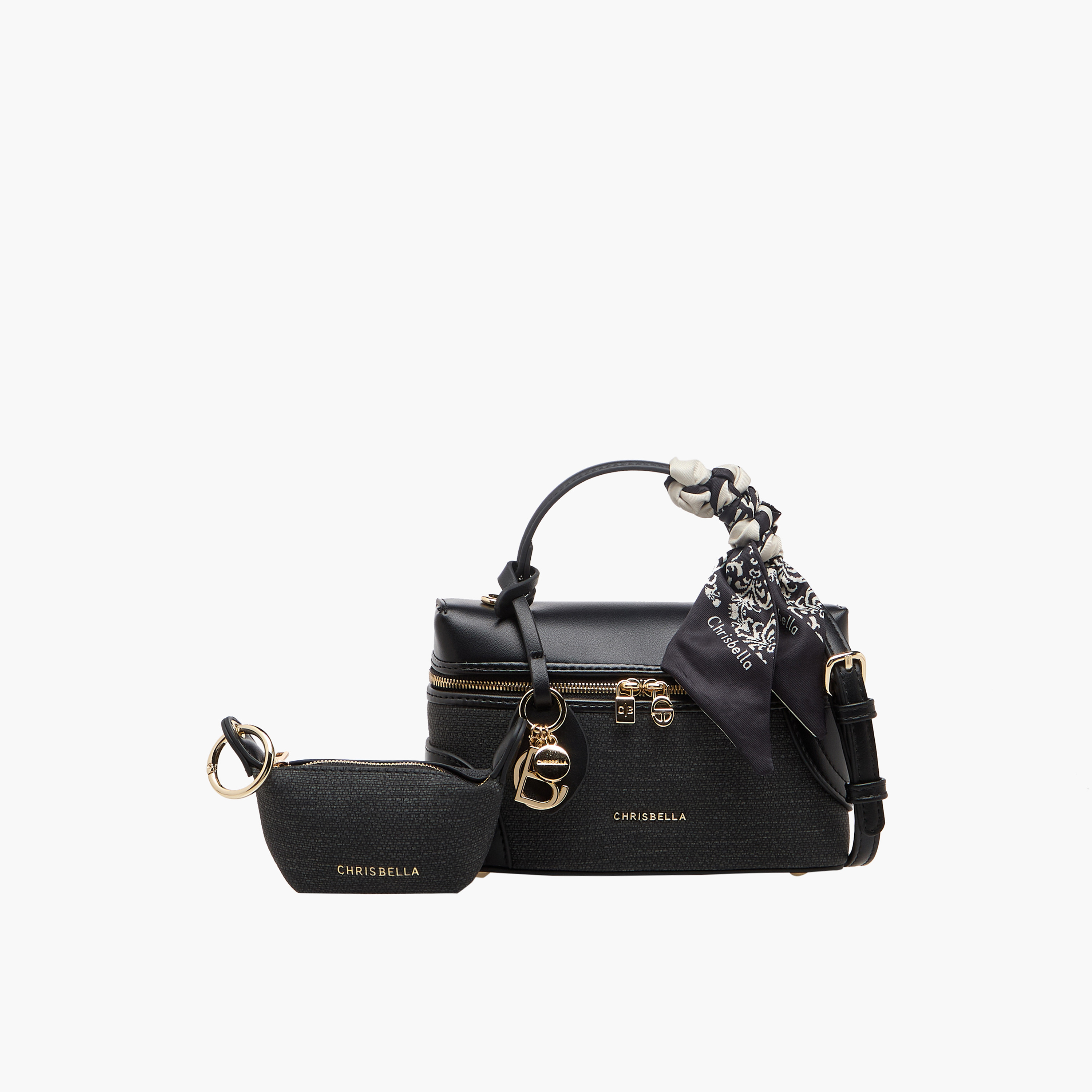Chrisbella Scarf Accent Crossbody Bag with Pouch-women-bagsandwallets-handbags-image-1
