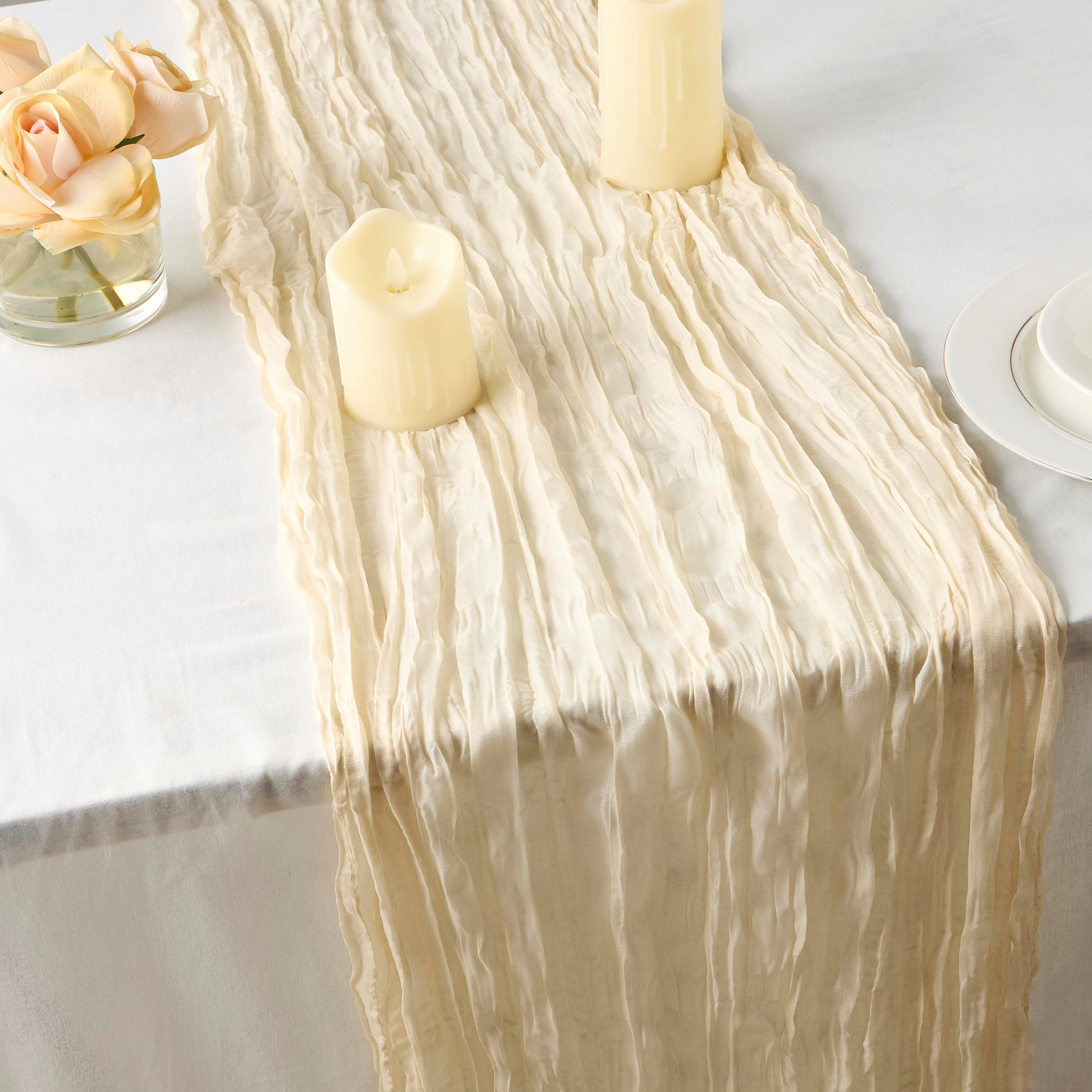 Crinkled Texture Table Runner - 90x180 cms-household-dining-tablelinen-runnersandtablecovers-image-1