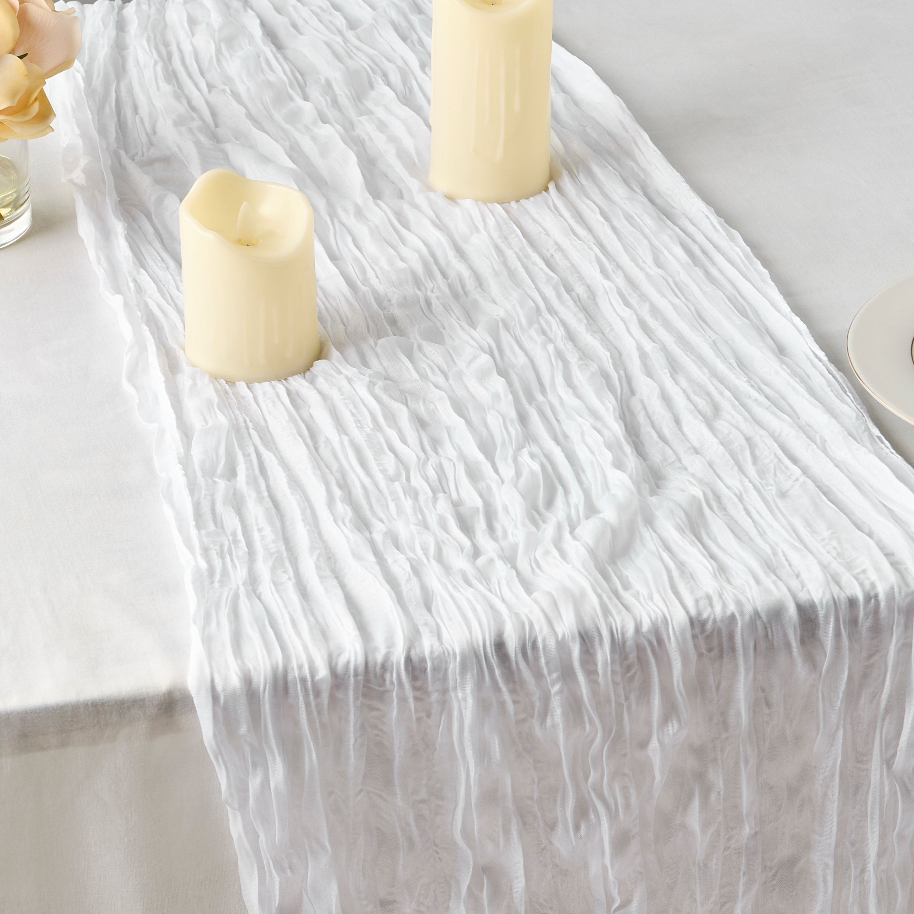 Crinkled Texture Table Runner - 90x180 cms-household-dining-tablelinen-runnersandtablecovers-image-1