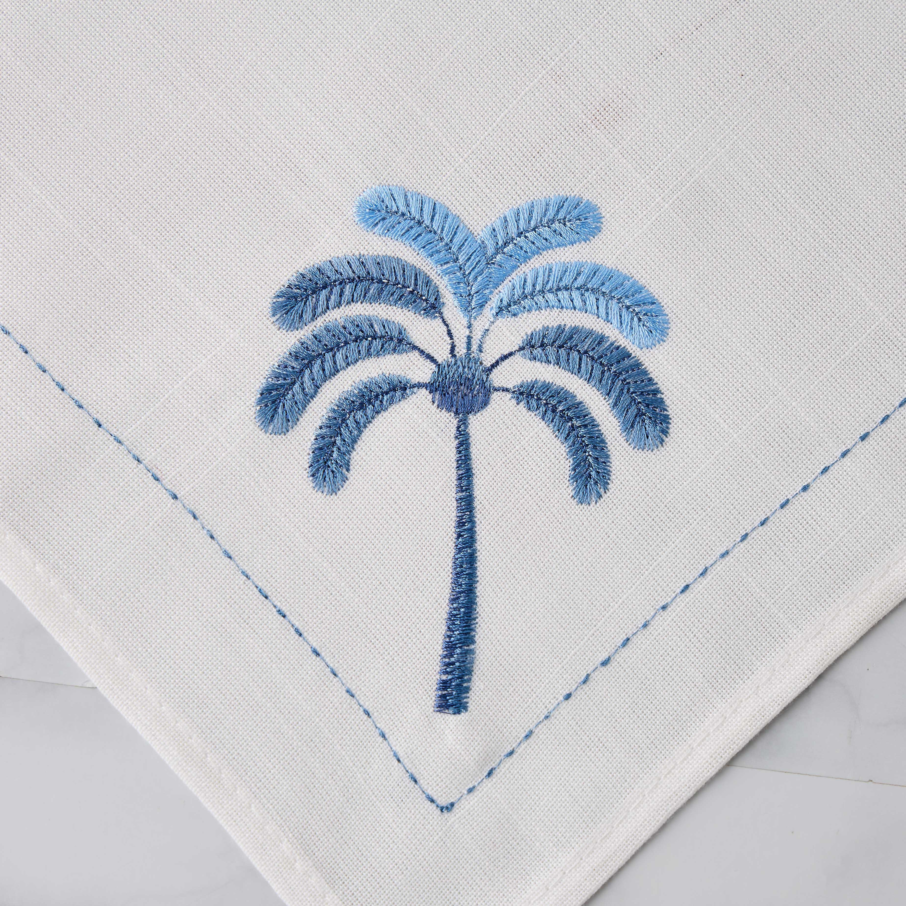 Palm Tree Embroidered 4-Piece Napkin Set - 43x43 cms-household-dining-tablelinen-napkinsandaccessories-image-4