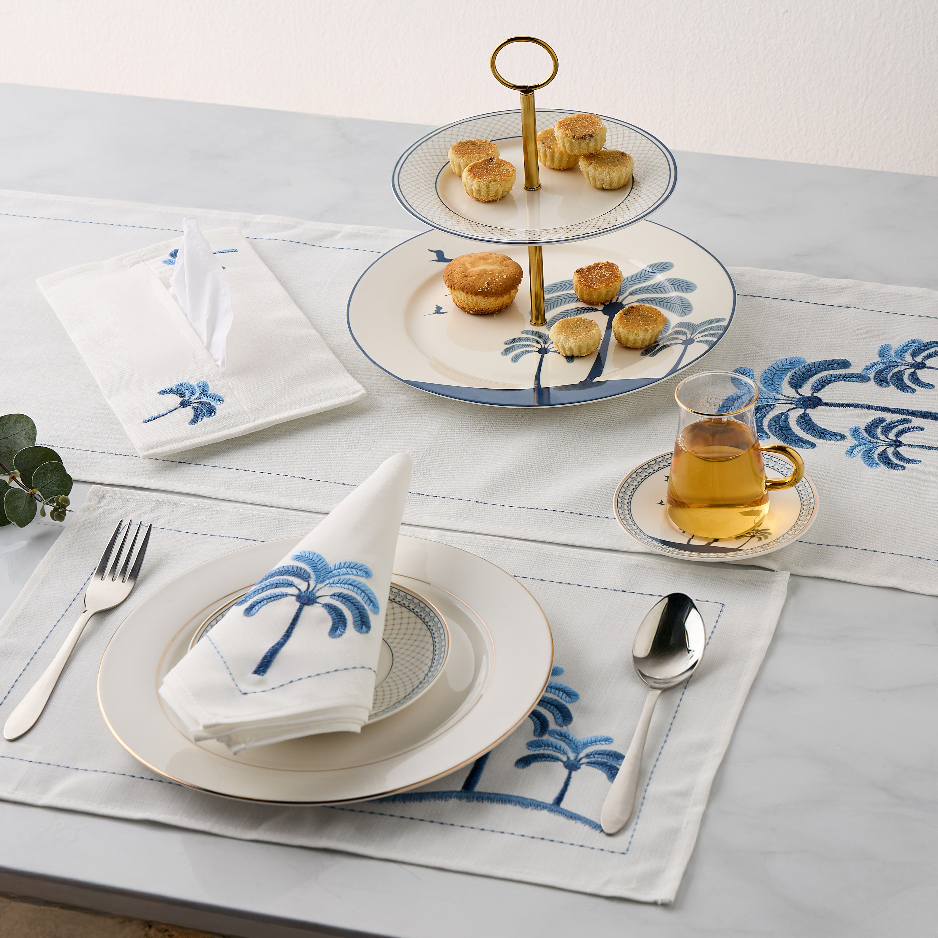 Palm Tree Embroidered Table Runner - 180x33 cms-household-dining-tablelinen-runnersandtablecovers-image-5
