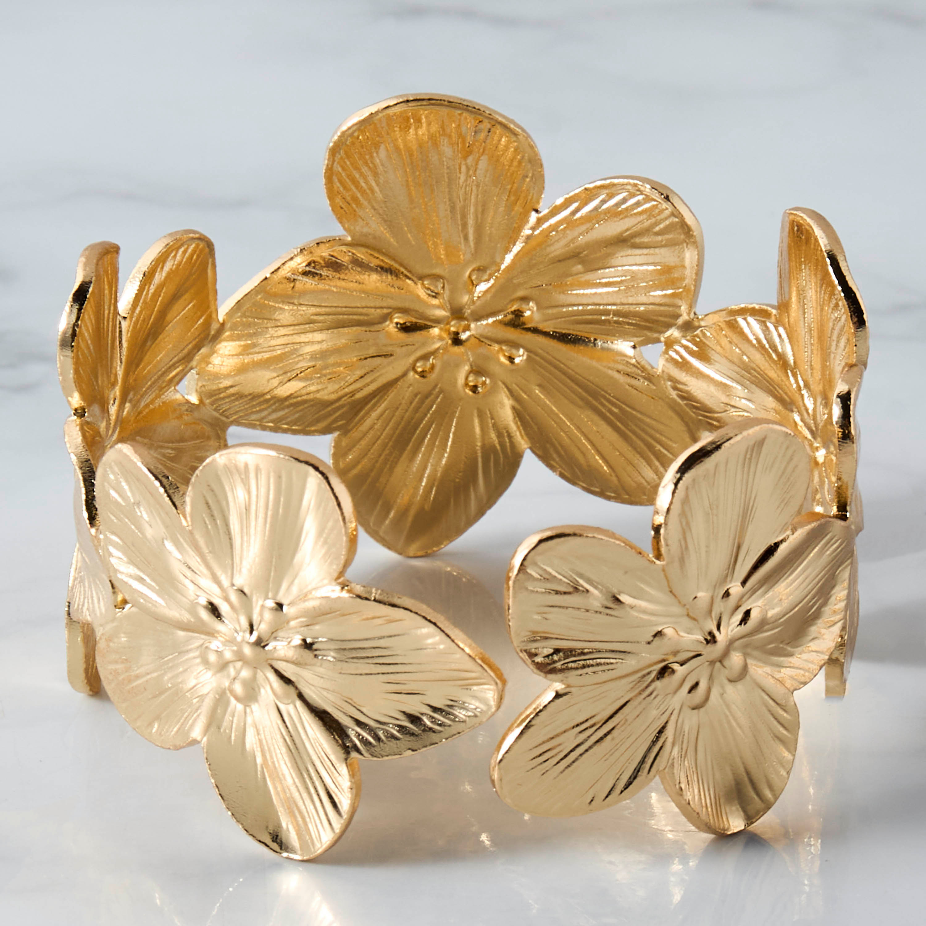 Floral Textured Napkin Ring - Set of 4-household-dining-tablelinen-napkinsandaccessories-image-2