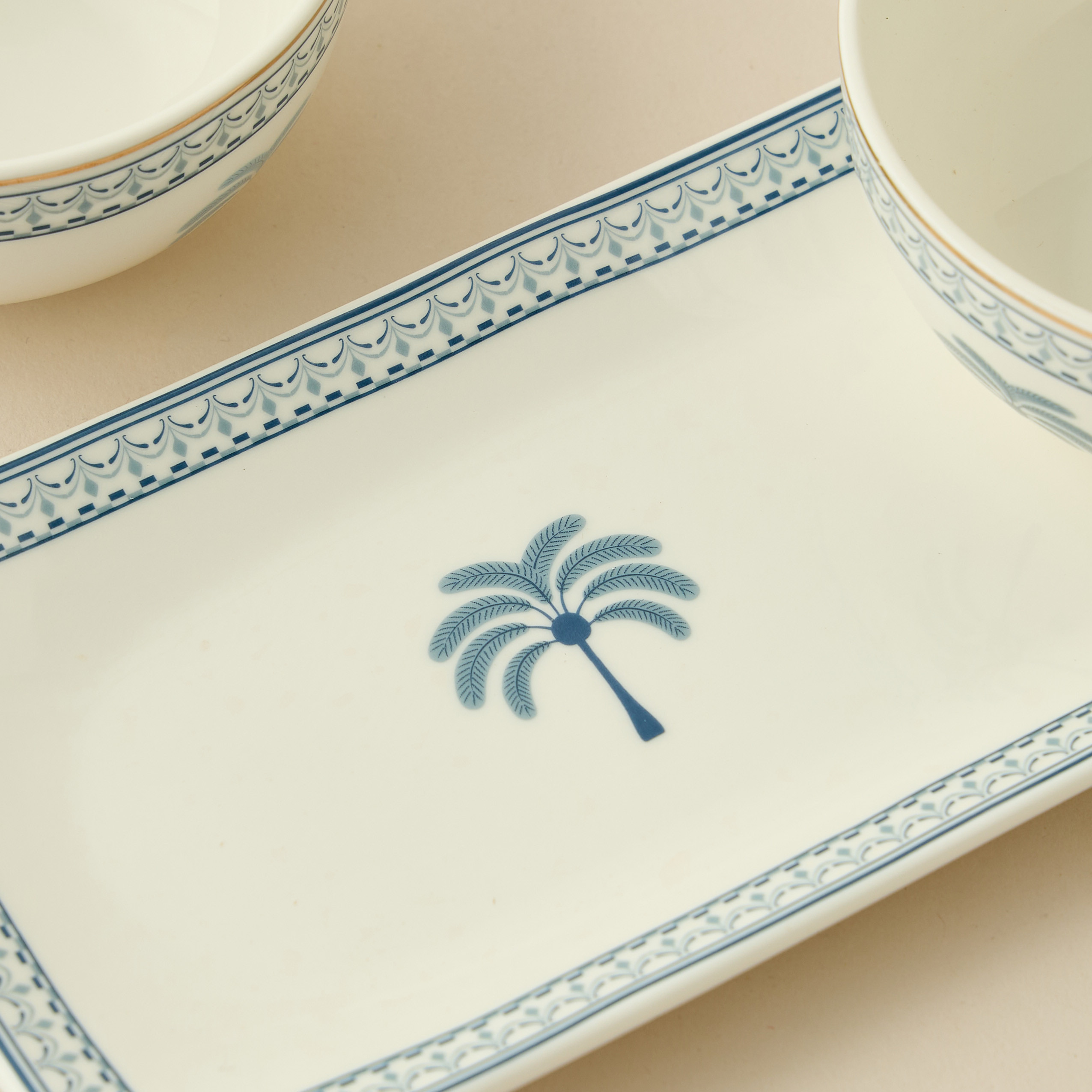 Palm Tree Print 3-Piece Bone China Serving Bowl Set with Tray-household-dining-serveware-servingtrays-image-3