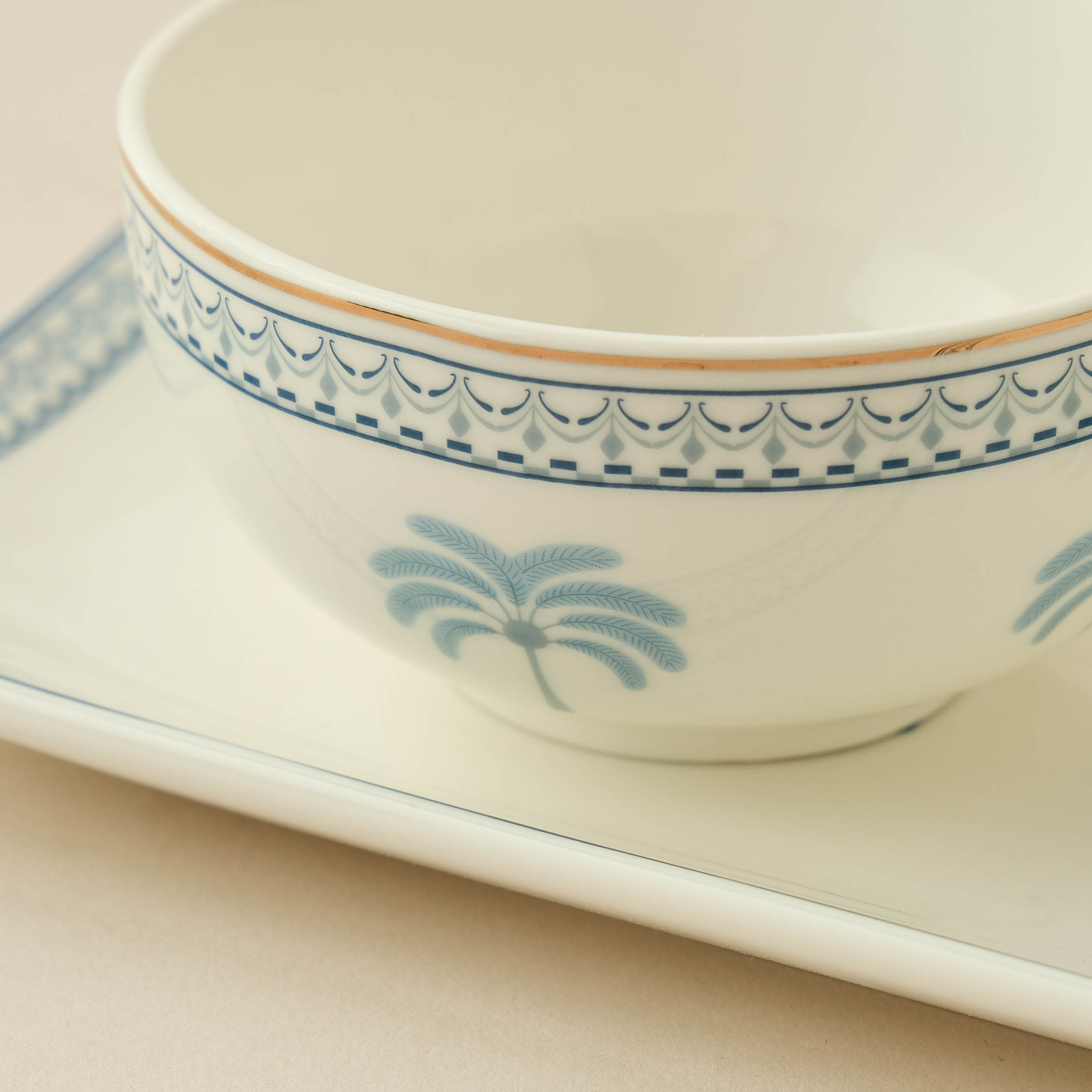 Palm Tree Print 3-Piece Bone China Serving Bowl Set with Tray-household-dining-serveware-servingtrays-image-4